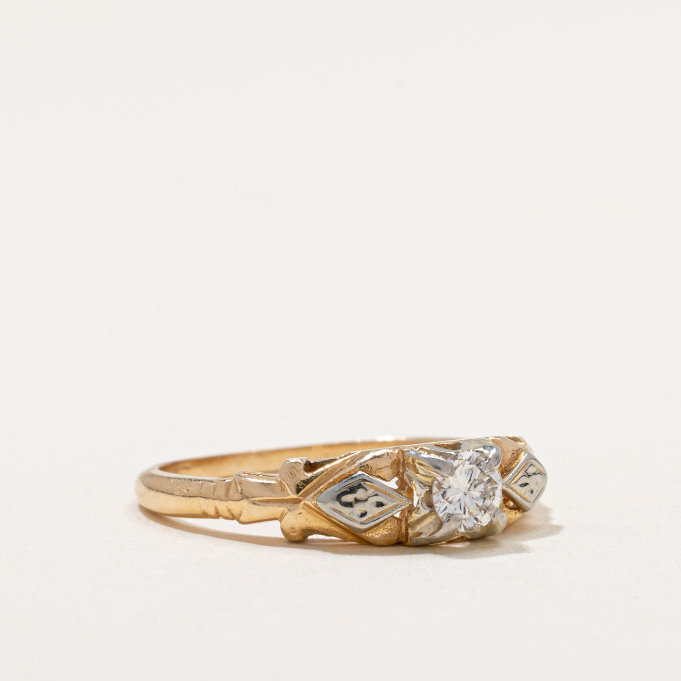 Solitaire Diamond Openwork Ring | 0.20ct | SZ 6.5