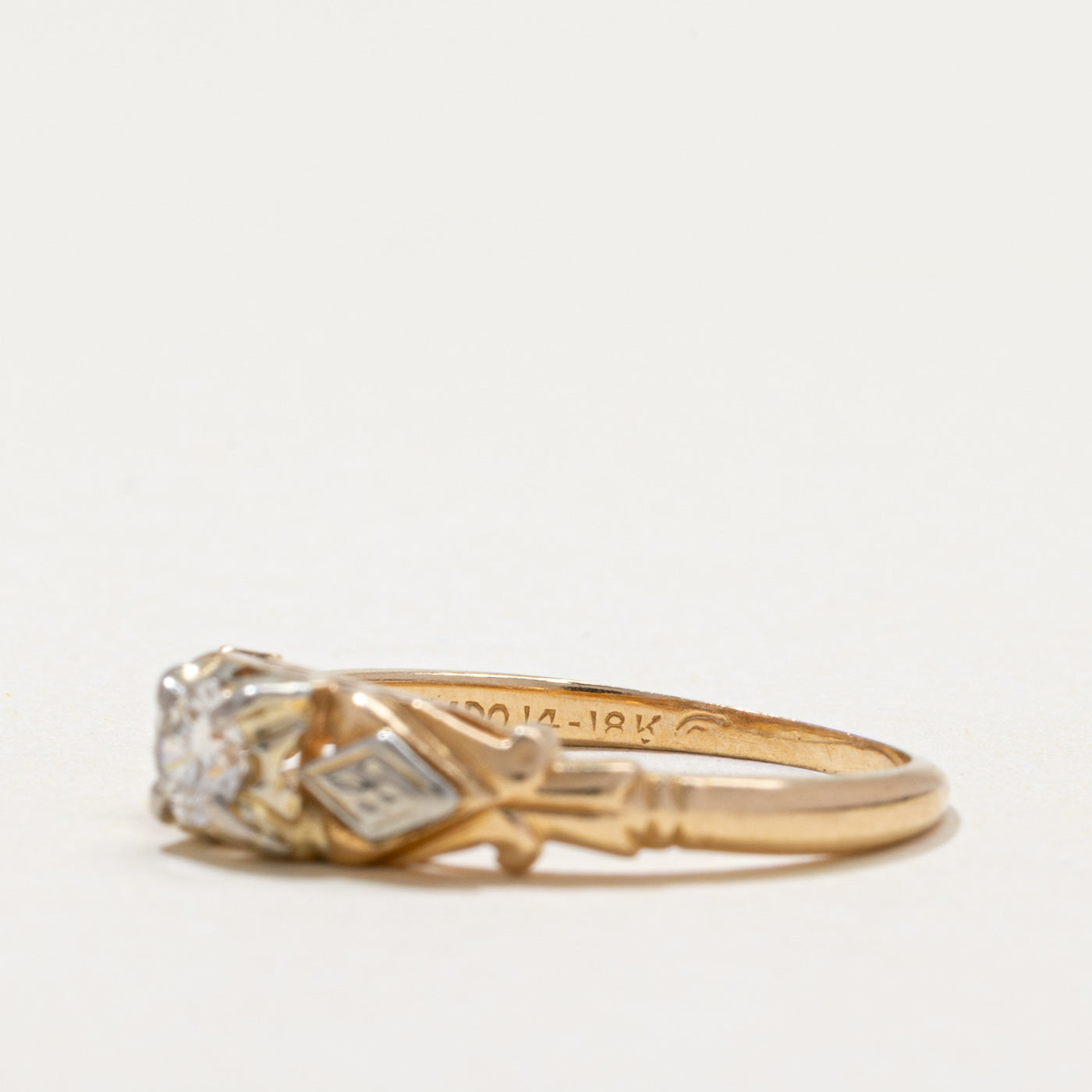 Solitaire Diamond Openwork Ring | 0.20ct | SZ 6.5