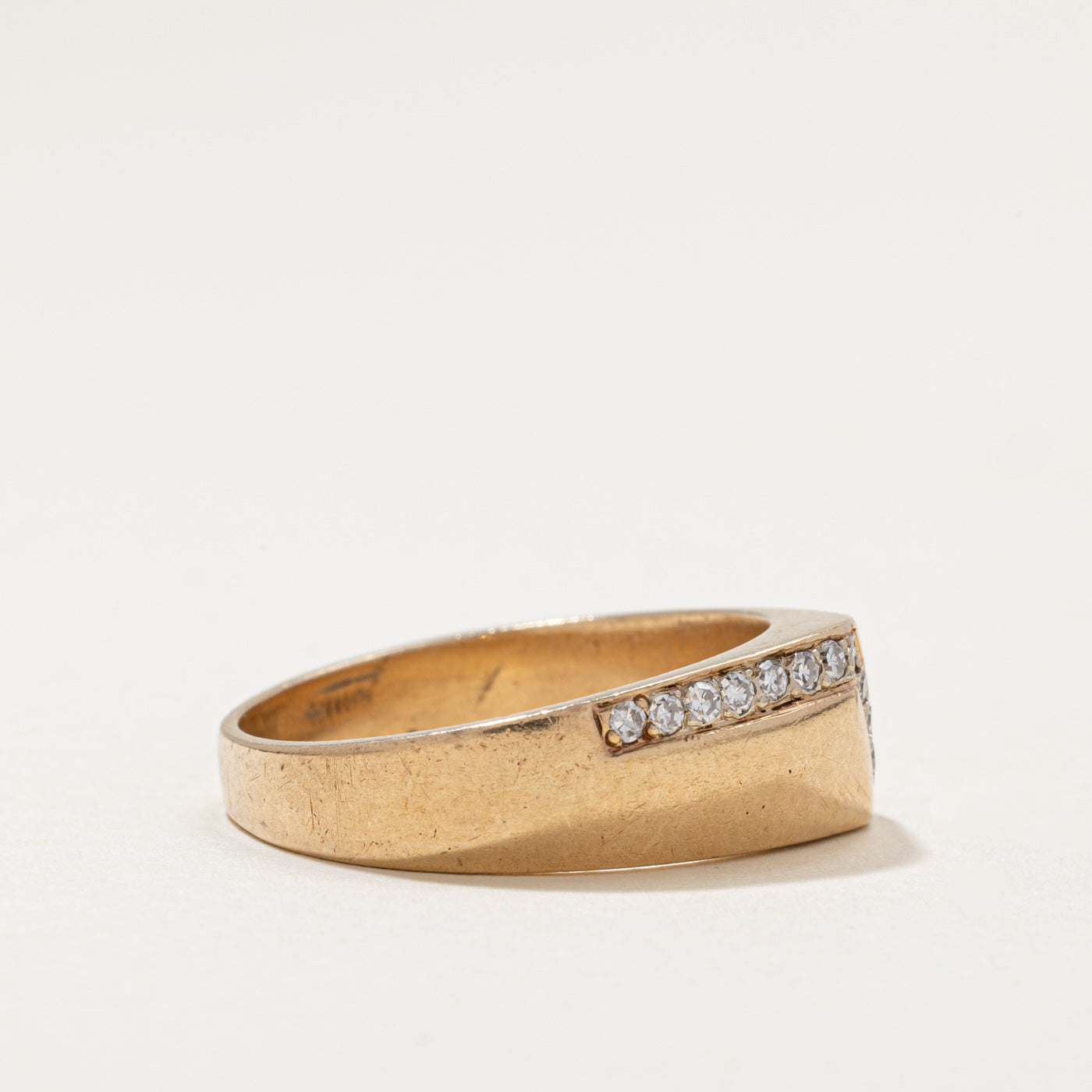 10k Diamond Zig Zag Chunky Ring | 0.28ctw | SZ 11