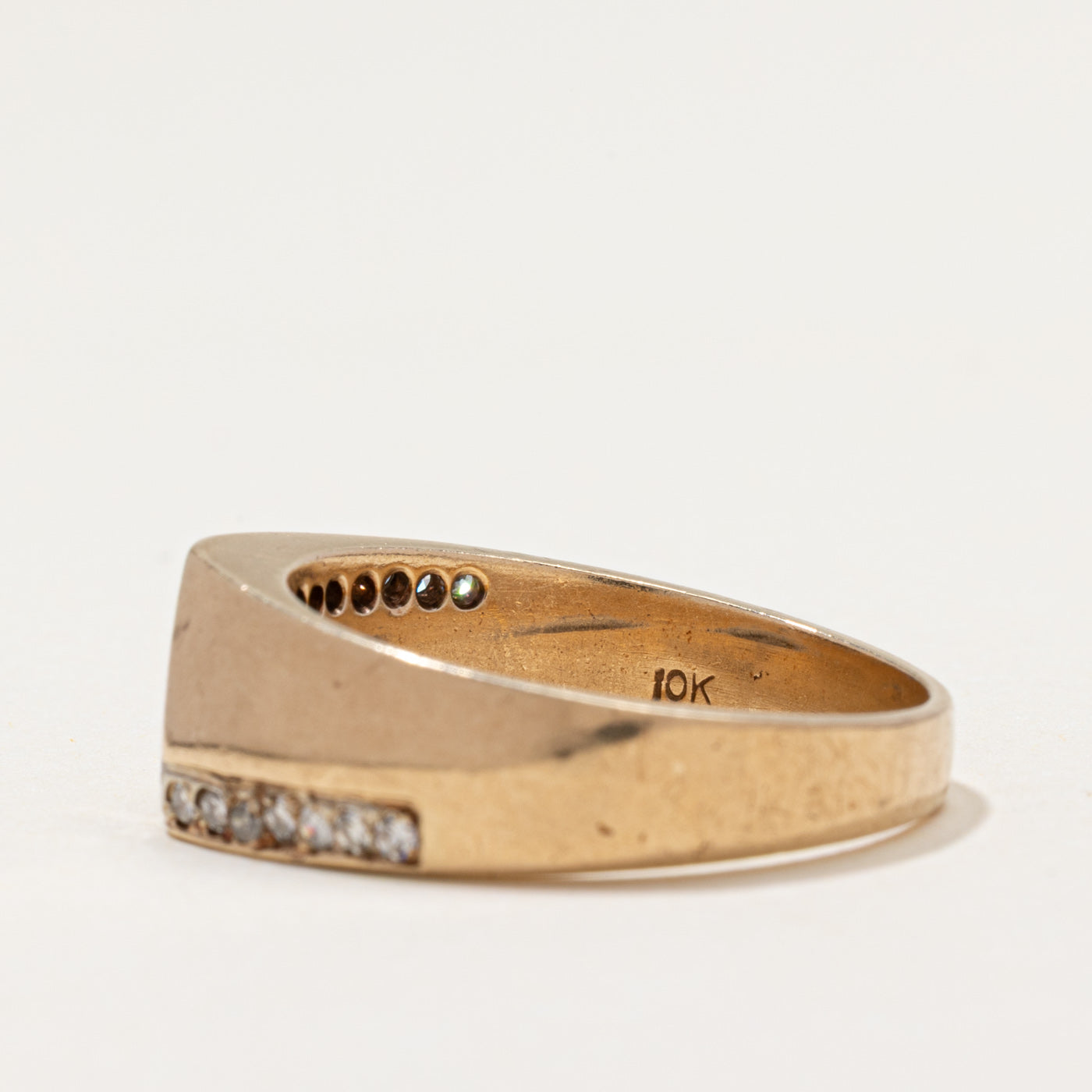 10k Diamond Zig Zag Chunky Ring | 0.28ctw | SZ 11