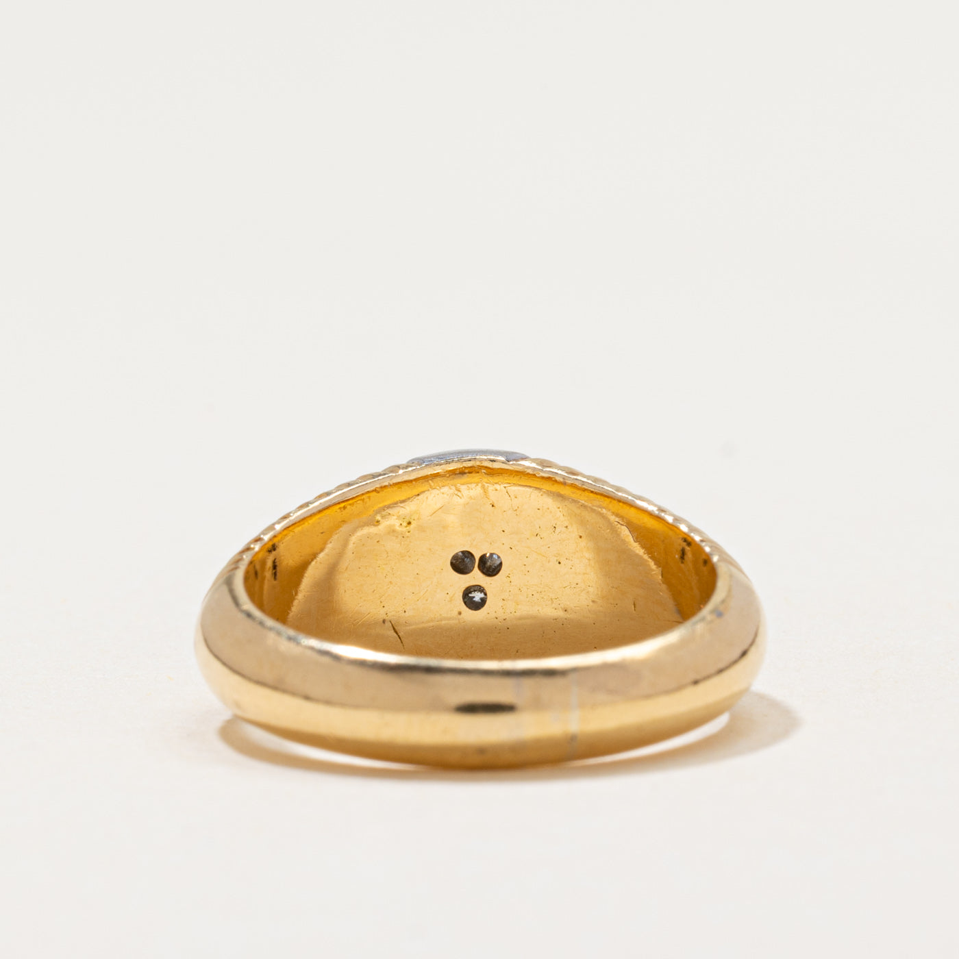 Four Stone Star Set Diamond Grooved Dome Ring | 0.10ctw | SZ 5.5