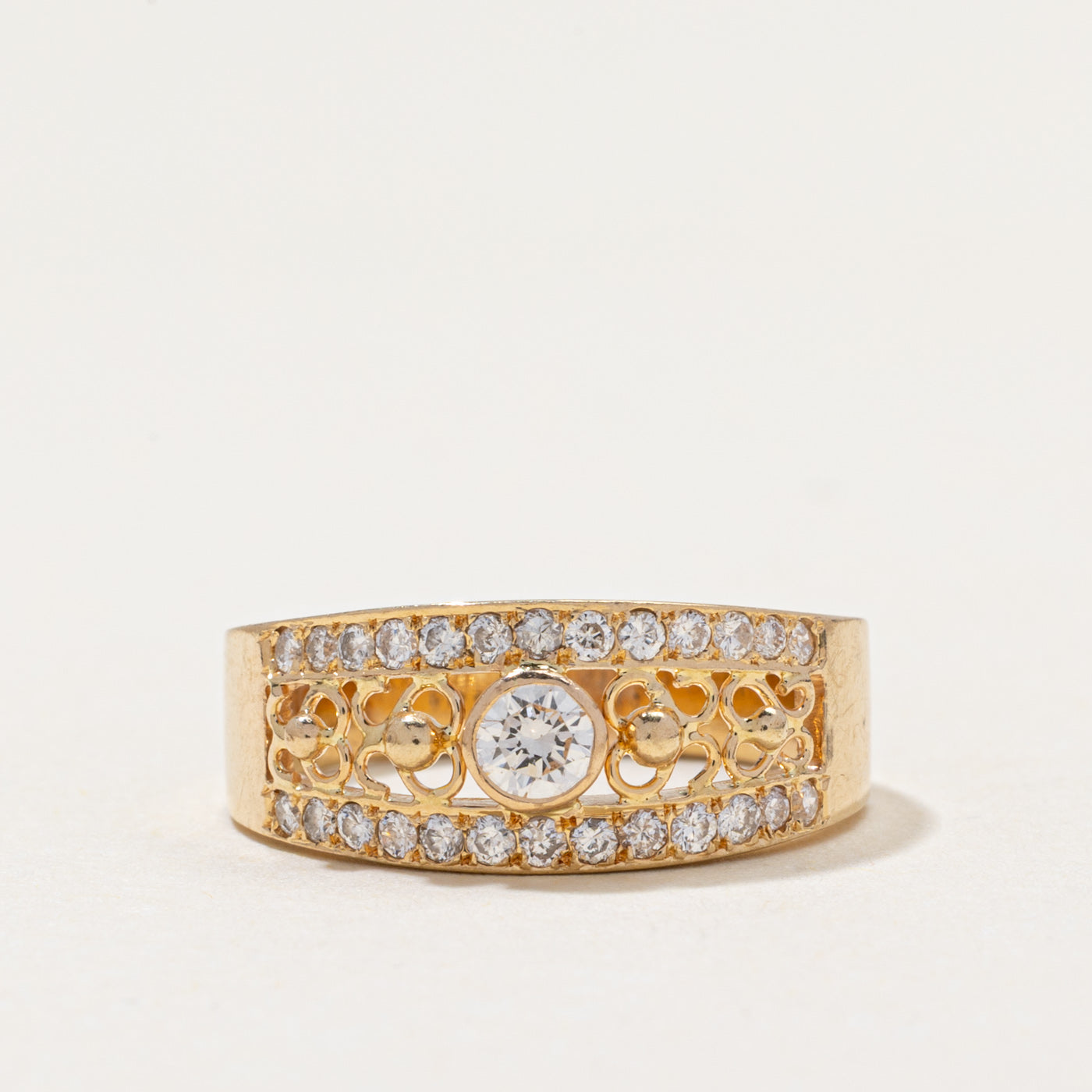 Bezel Set Diamond Openwork Ring | 0.40ctw | SZ 4.75