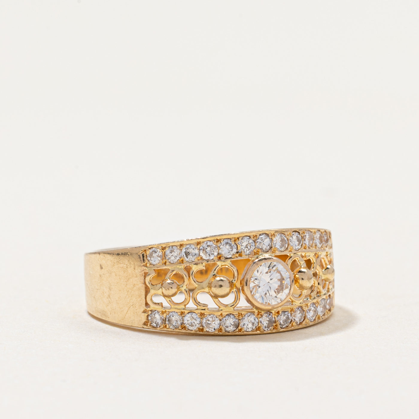 Bezel Set Diamond Openwork Ring | 0.40ctw | SZ 4.75