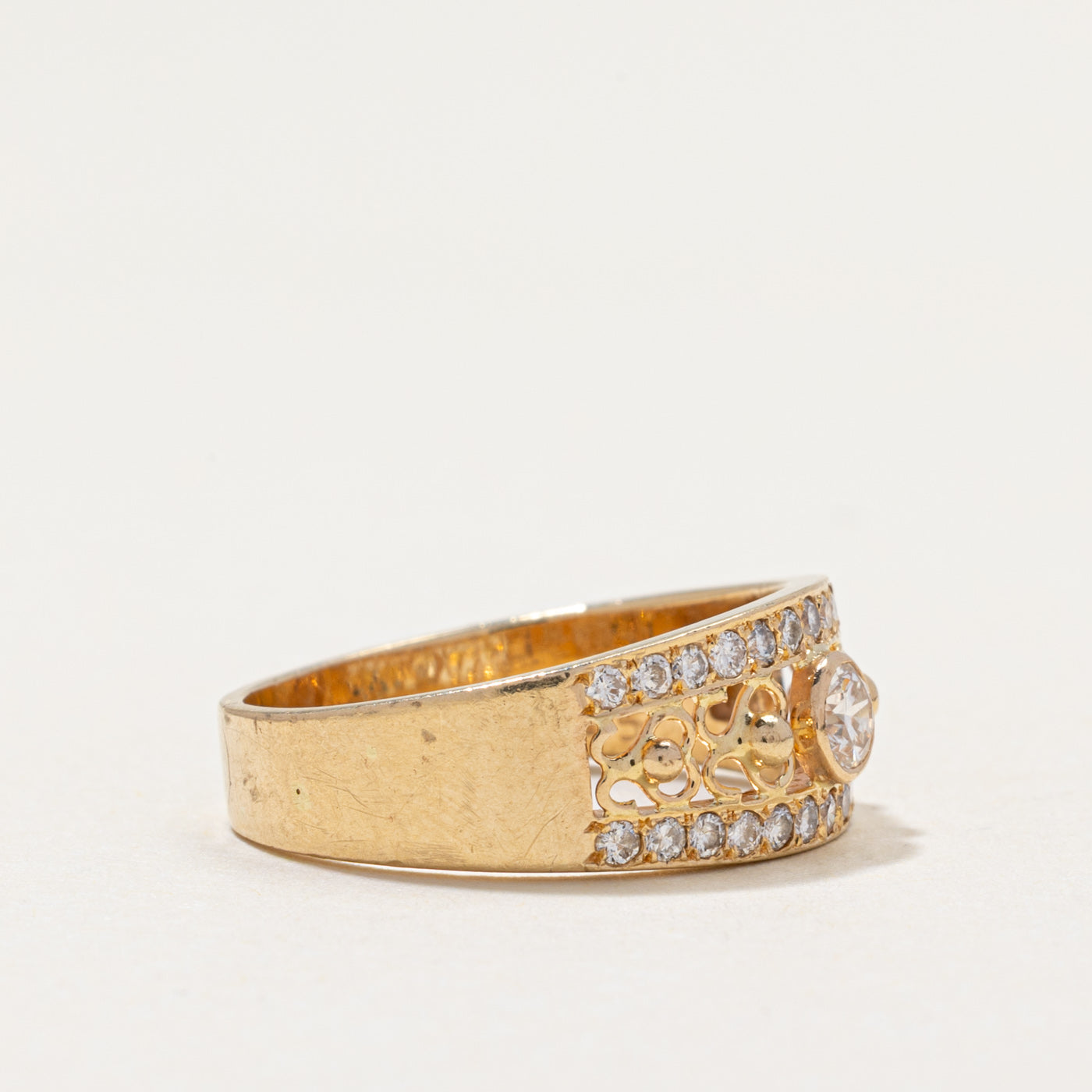 Bezel Set Diamond Openwork Ring | 0.40ctw | SZ 4.75