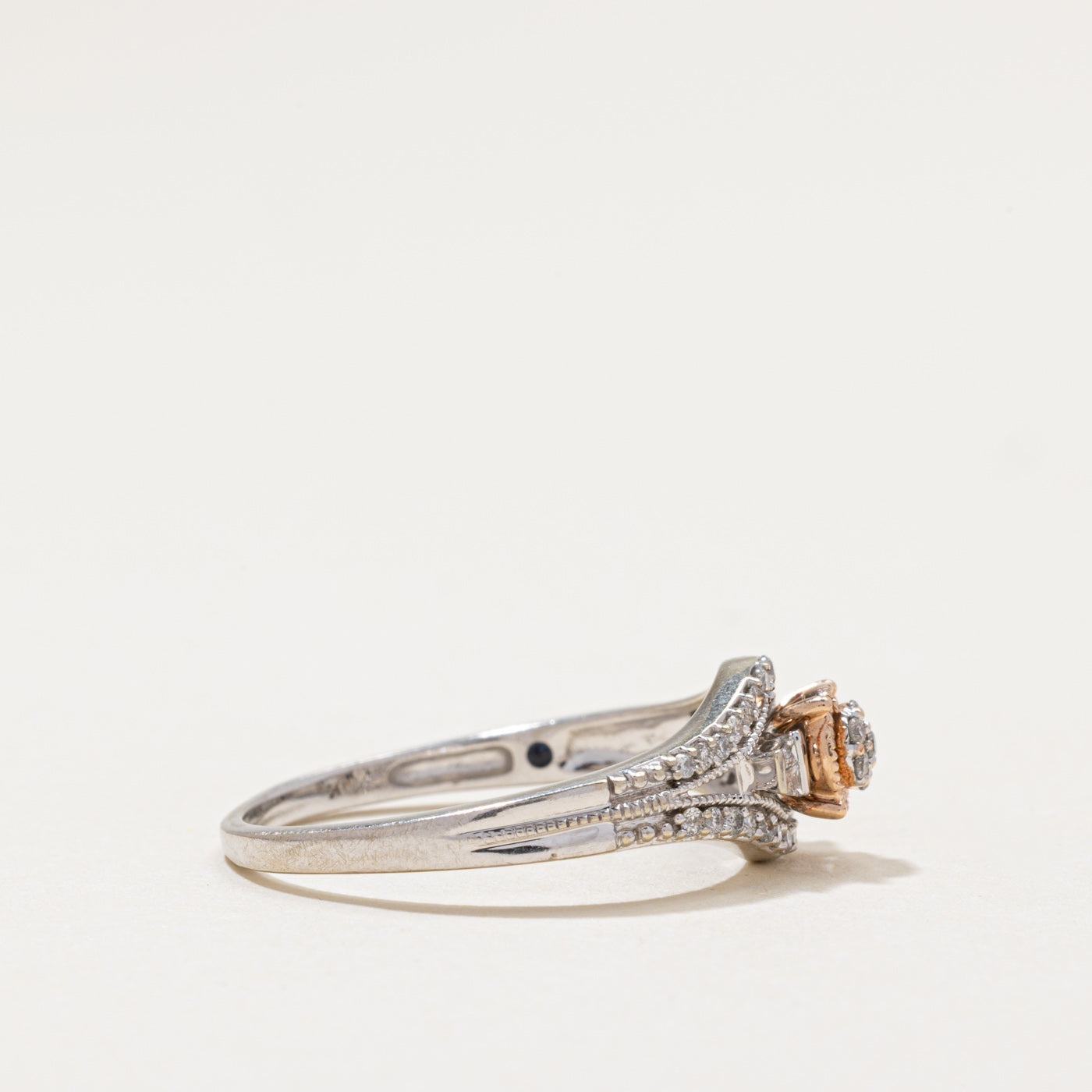 10k Two Tone Gold Diamond Cluster Ring | 0.22ctw | SZ 8.25