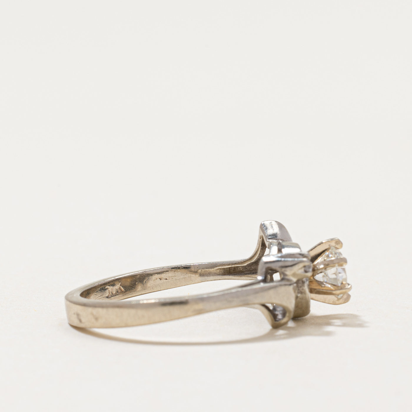 High Set Diamond Bypass Ring | 0.32ctw | SZ 4.75