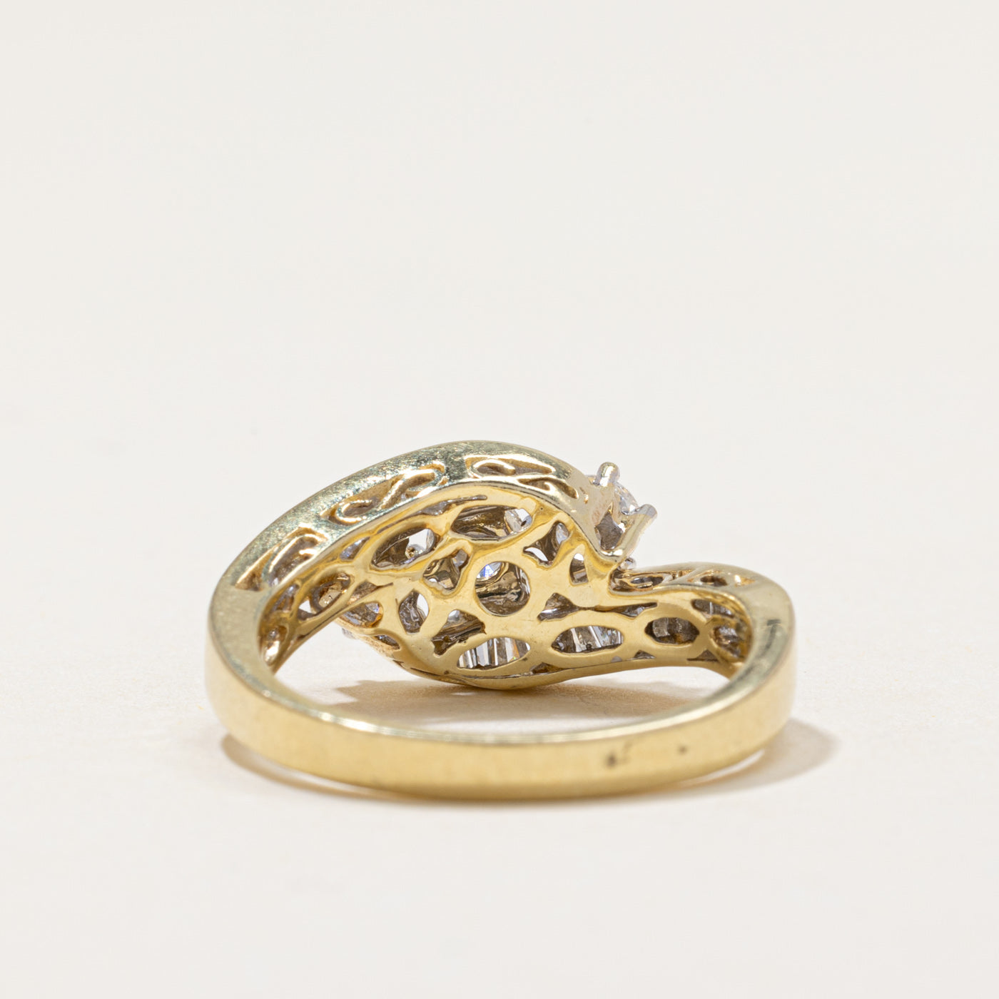 Three Stone Diamond Bypass Ring | 0.87ctw | SZ 6.75