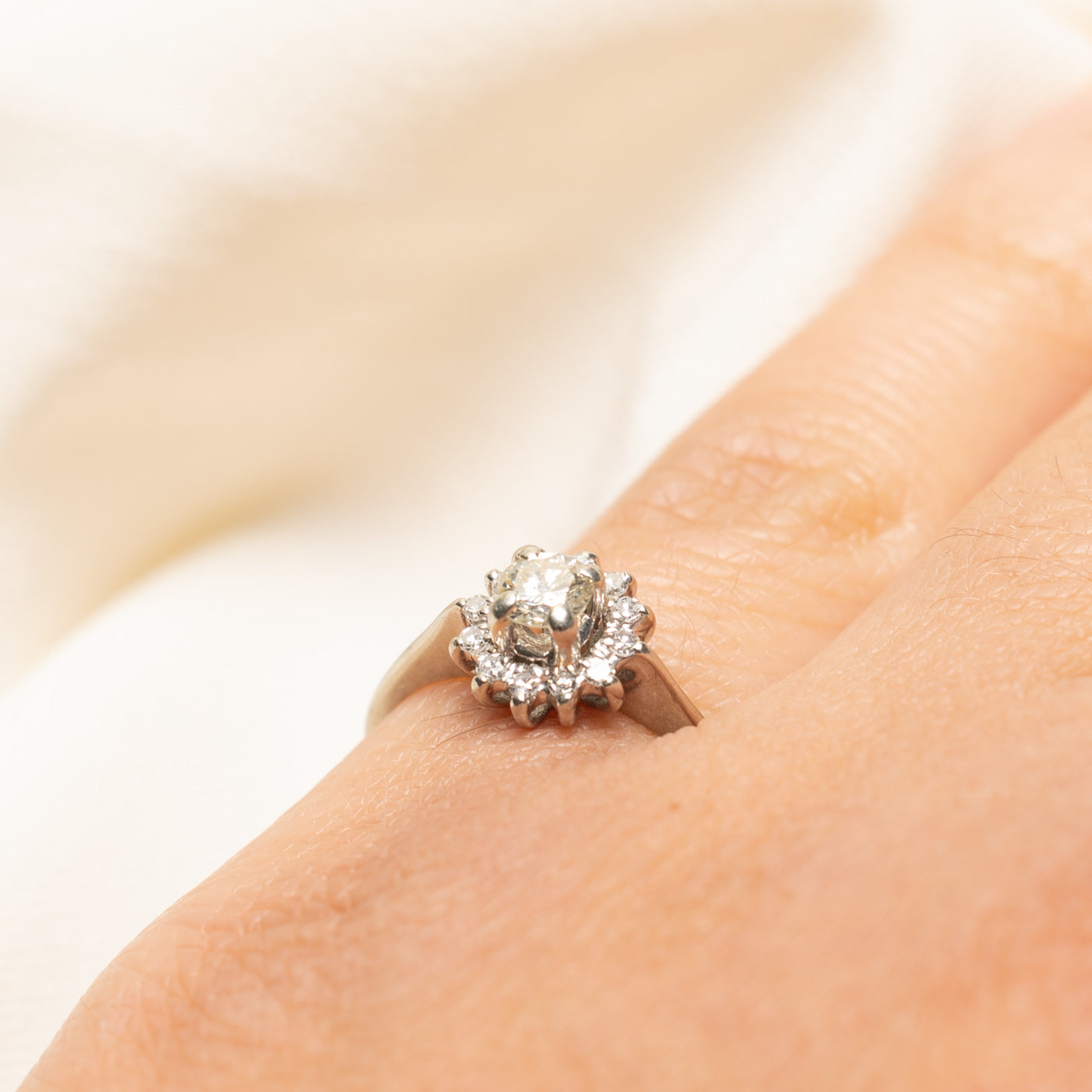 Diamond Petal Engagement Ring | 0.37ctw | SZ 5