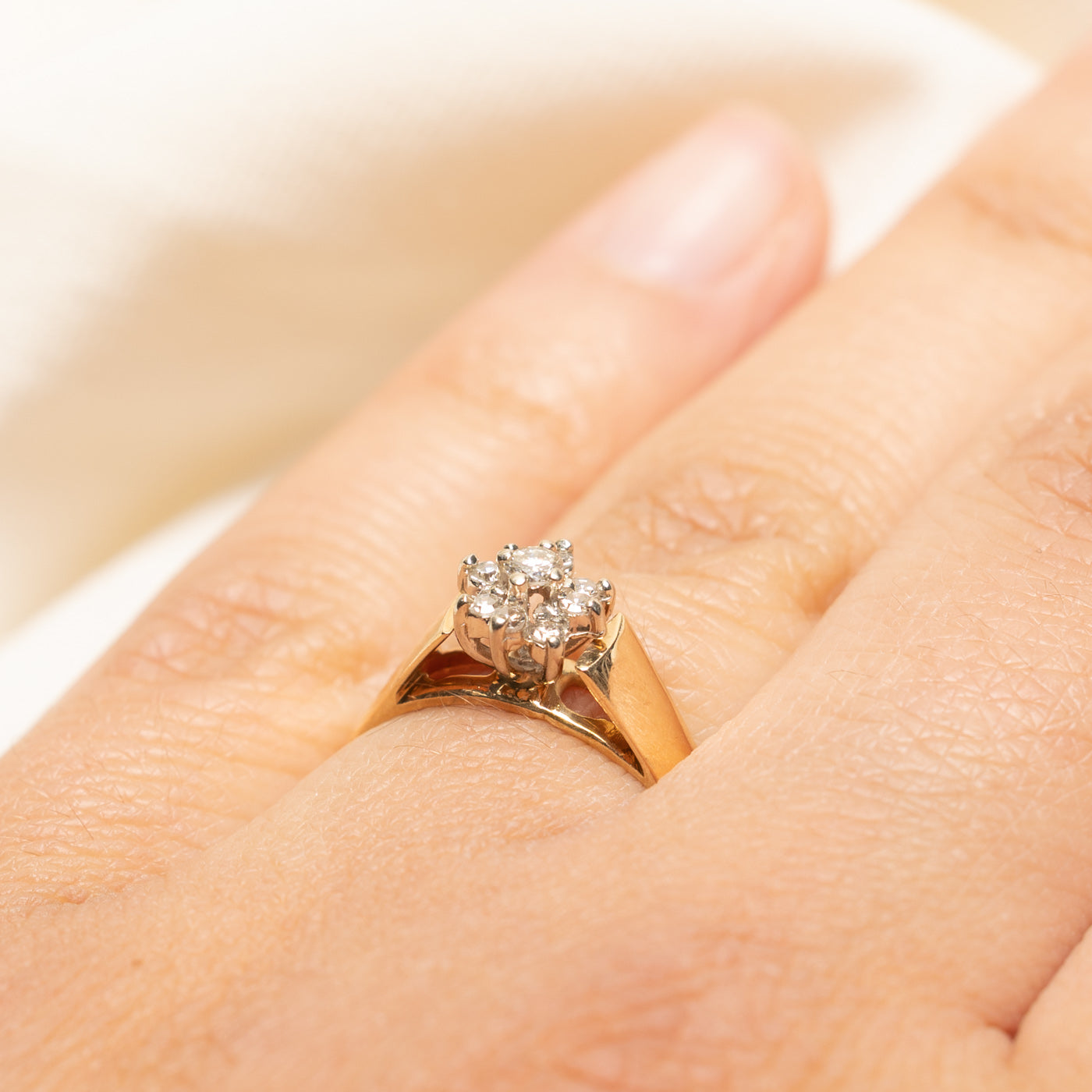 Diamond Petal Cluster Ring | 0.18ctw | SZ 6.5