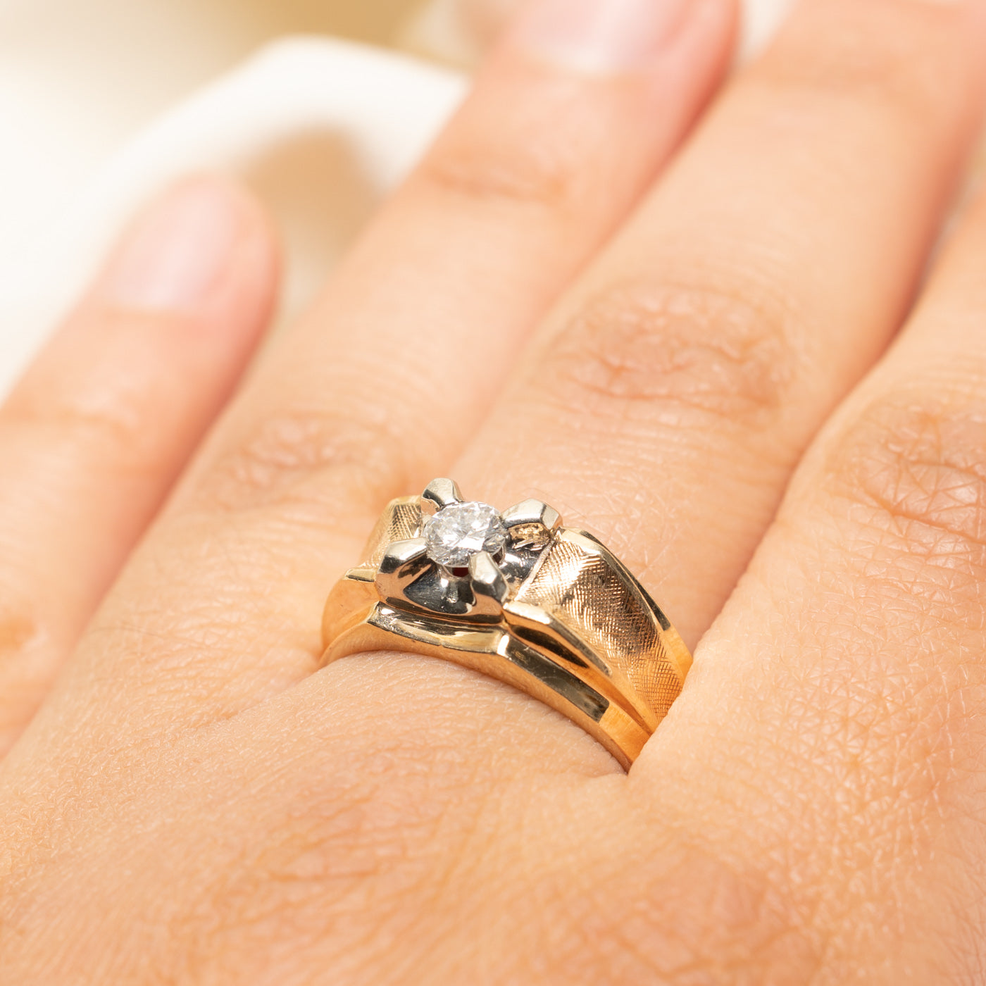 Solitaire Diamond Chunky Ring | 0.30ct | SZ 9.5
