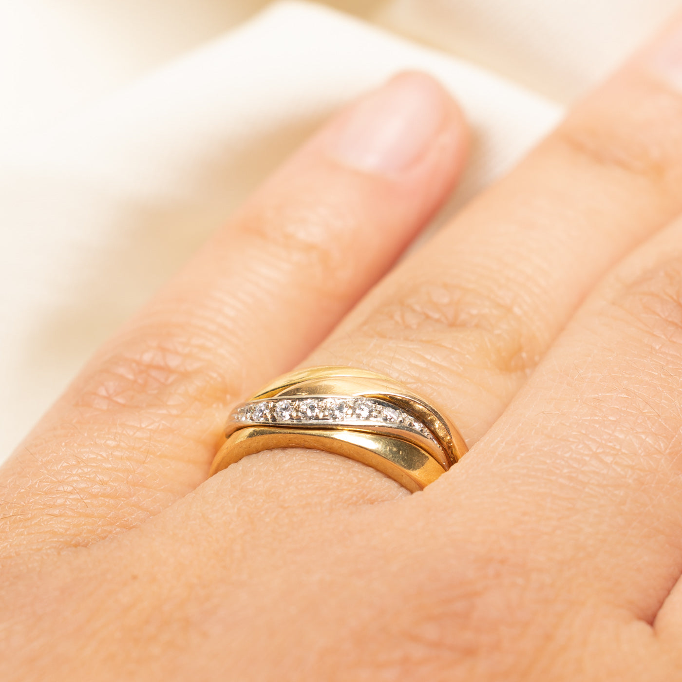 Diamond Wave Twisted Ring | 0.13ctw | SZ 6.5