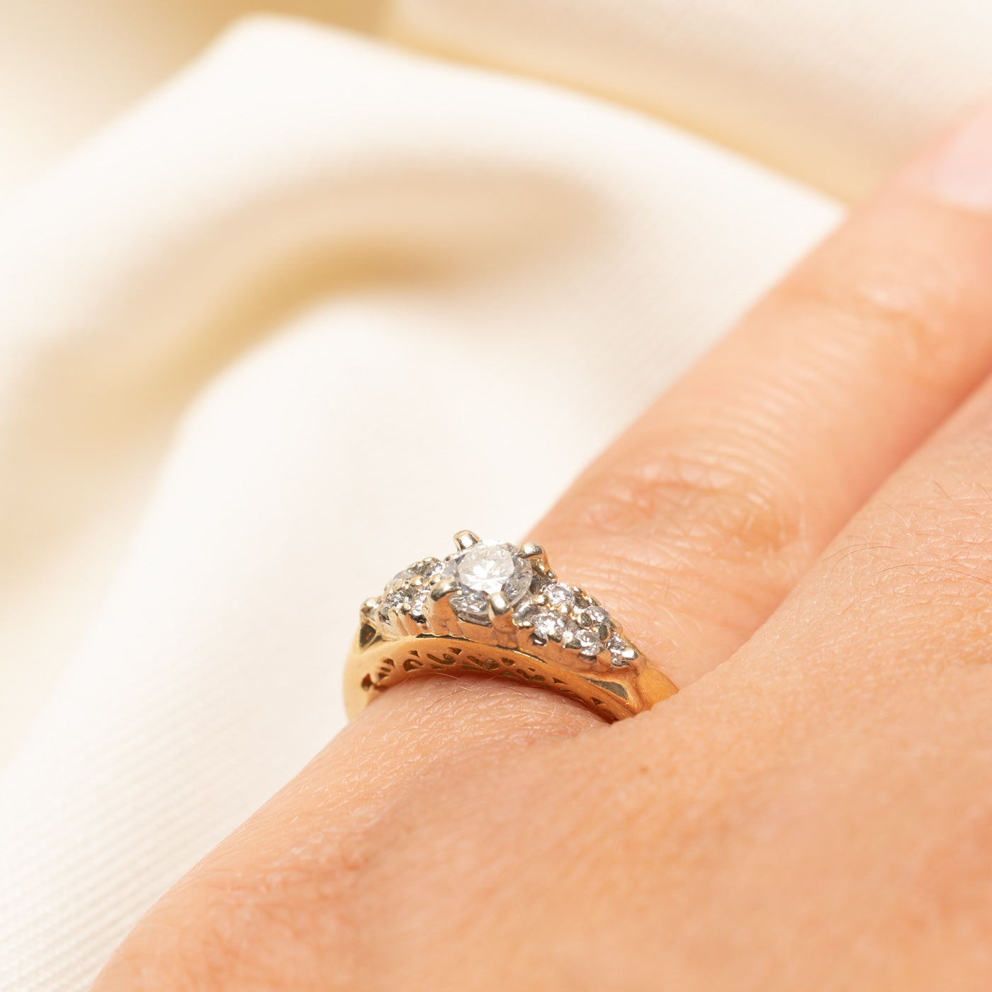 Diamond Accented Engagement Ring | 0.45ctw | SZ 5.25
