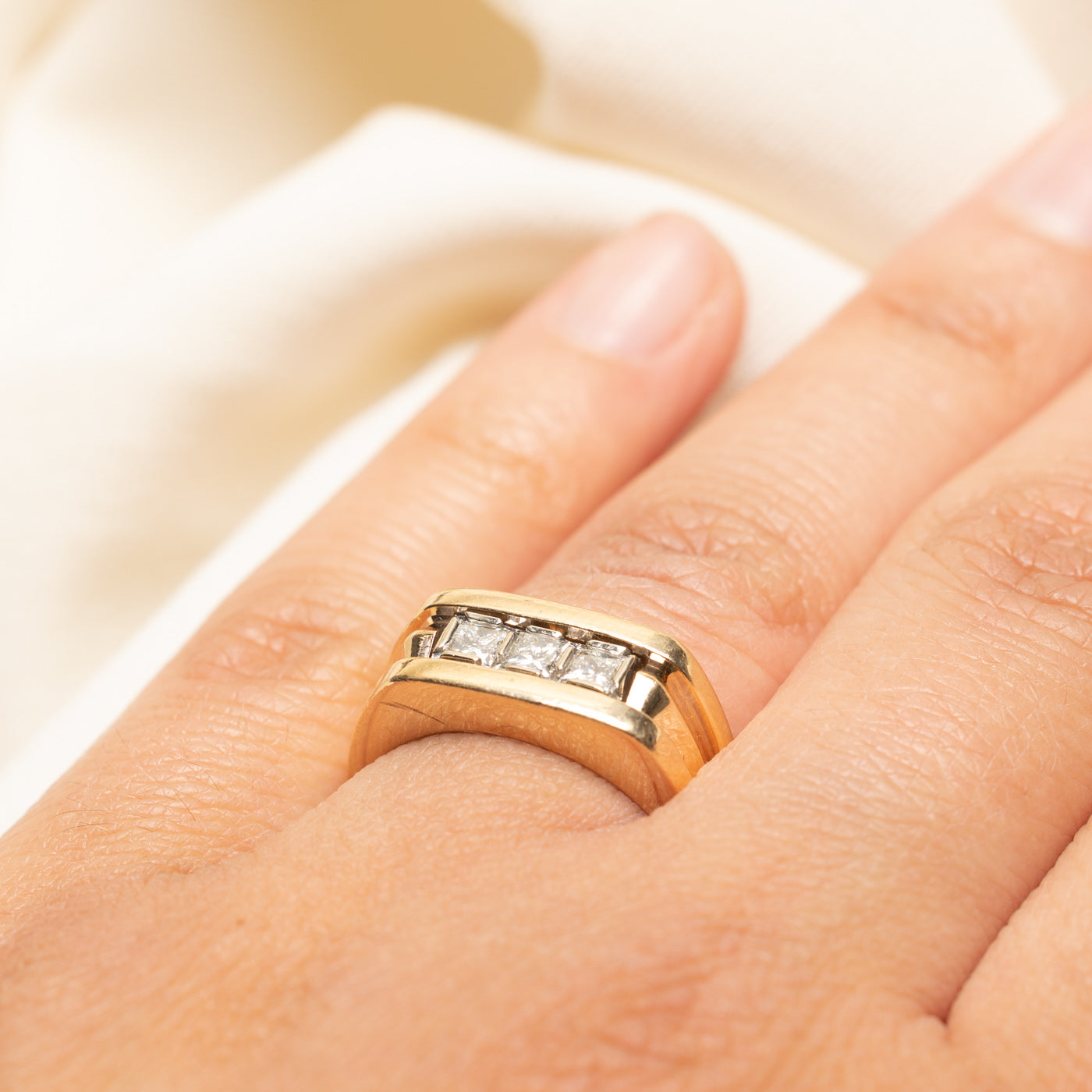Three Stone Diamond Chunky Ring | 0.48ctw | SZ 7