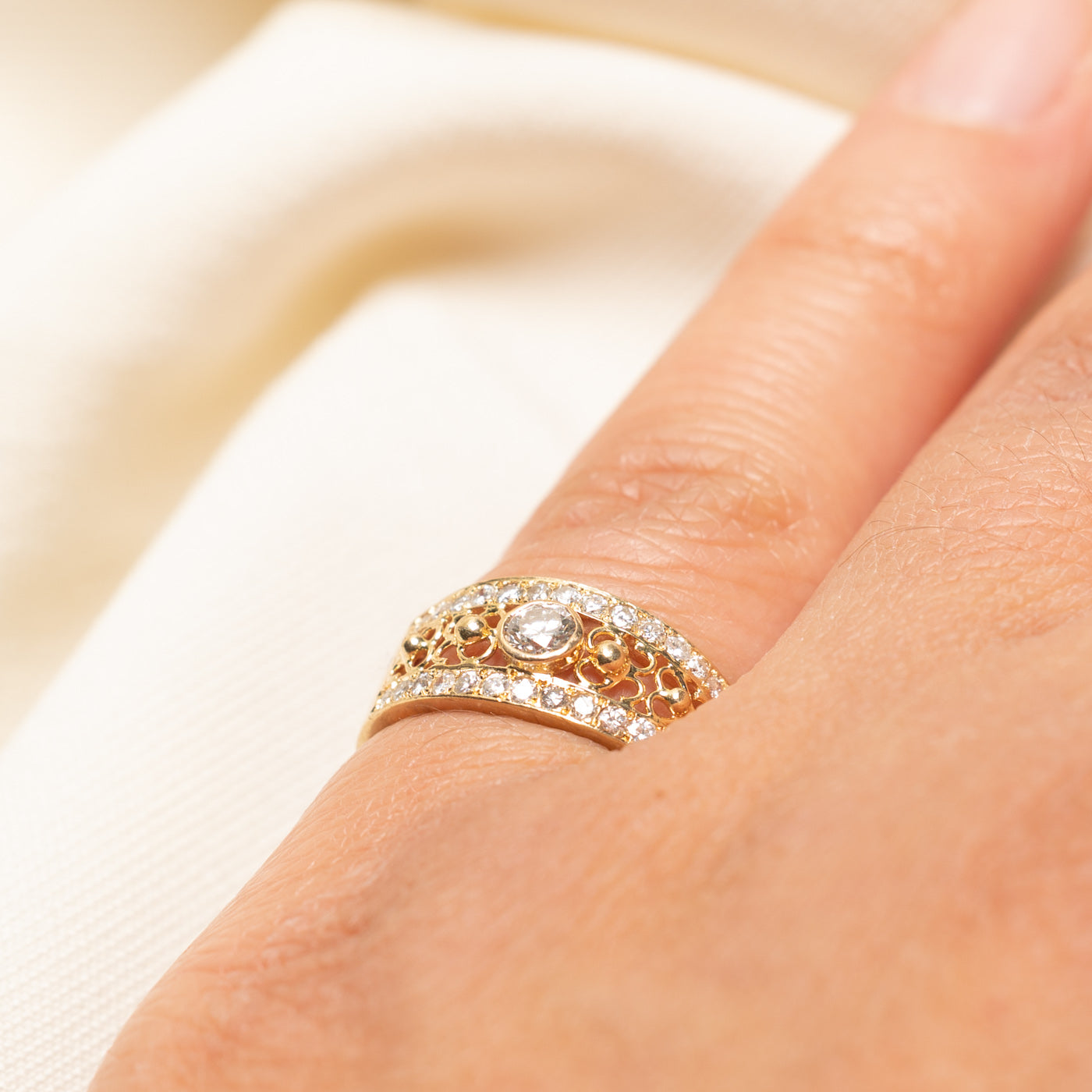 Bezel Set Diamond Openwork Ring | 0.40ctw | SZ 4.75