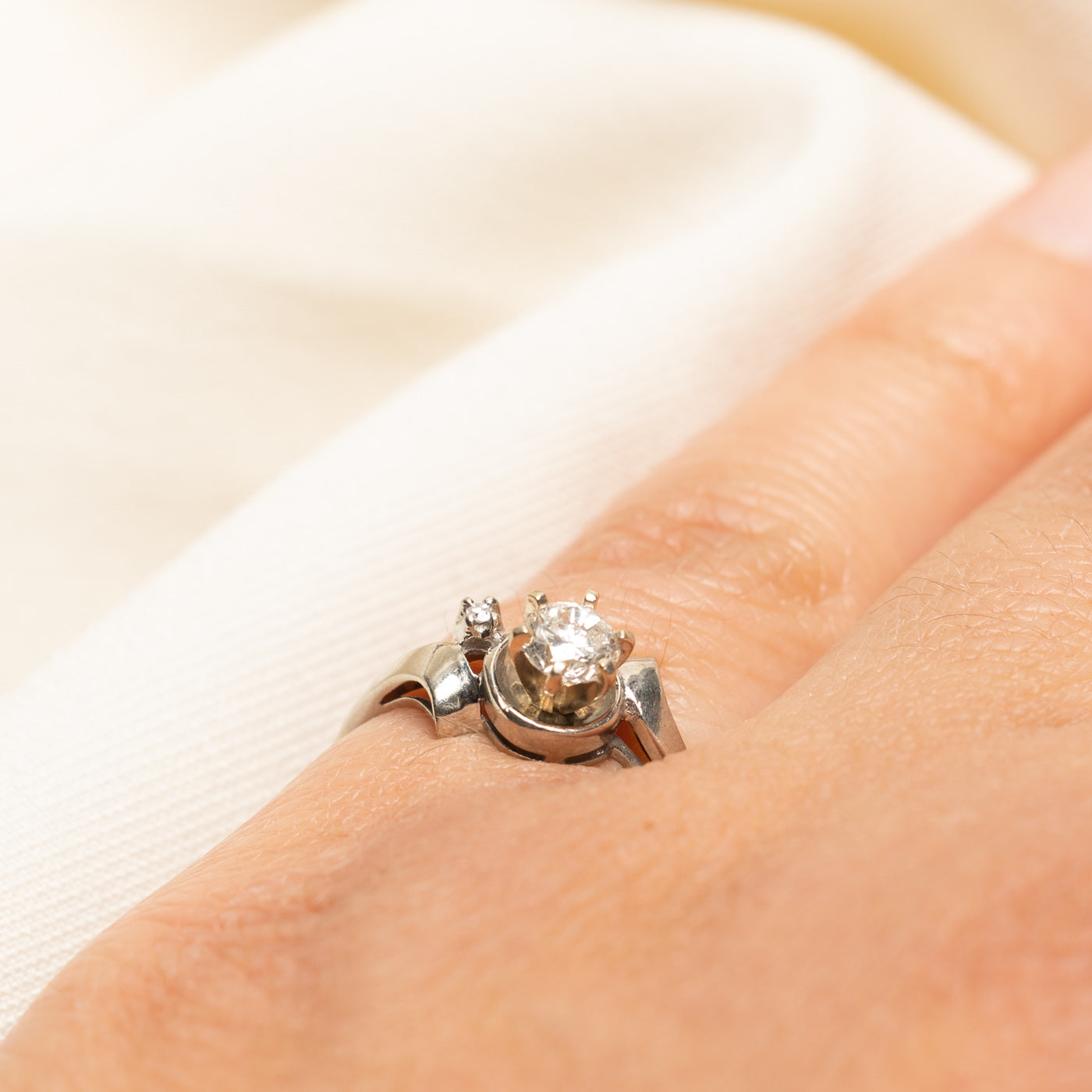 High Set Diamond Bypass Ring | 0.32ctw | SZ 4.75