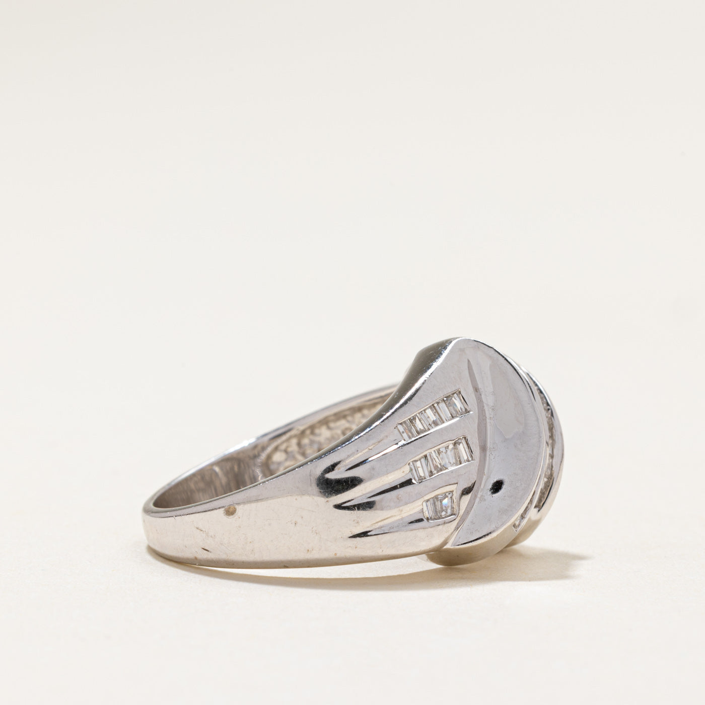 14k Channel Set Baguette Cut Diamond Cocktail Ring | 0.40ctw | SZ 6.75
