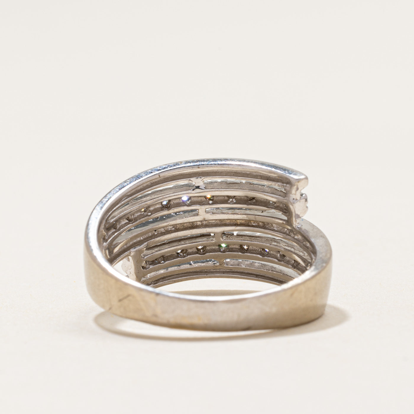 14k Double Row Diamond Bypass Ring | 0.33ctw | SZ 7.5