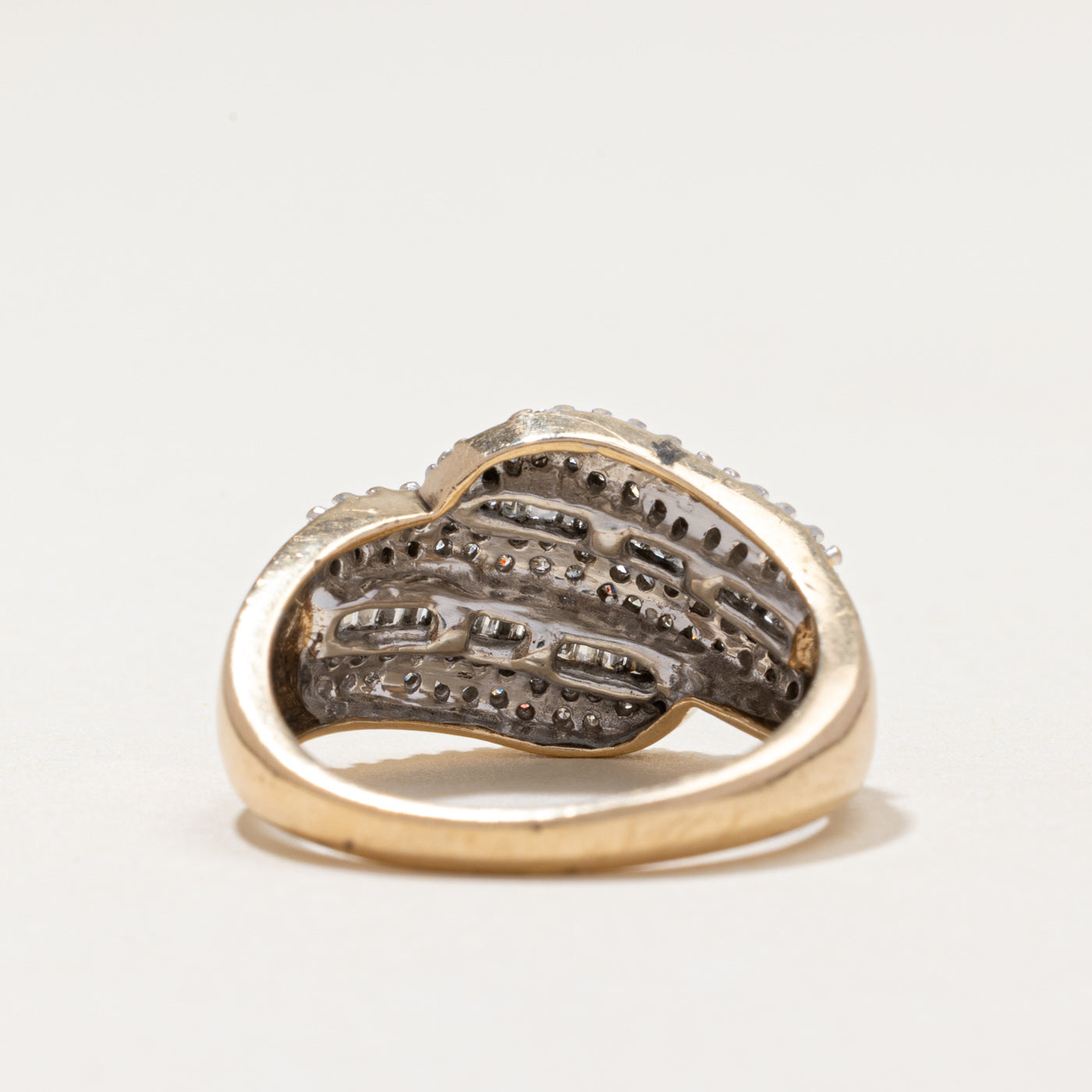Diamond Cluster Bypass Cocktail Ring | 0.70ctw | SZ 7.25