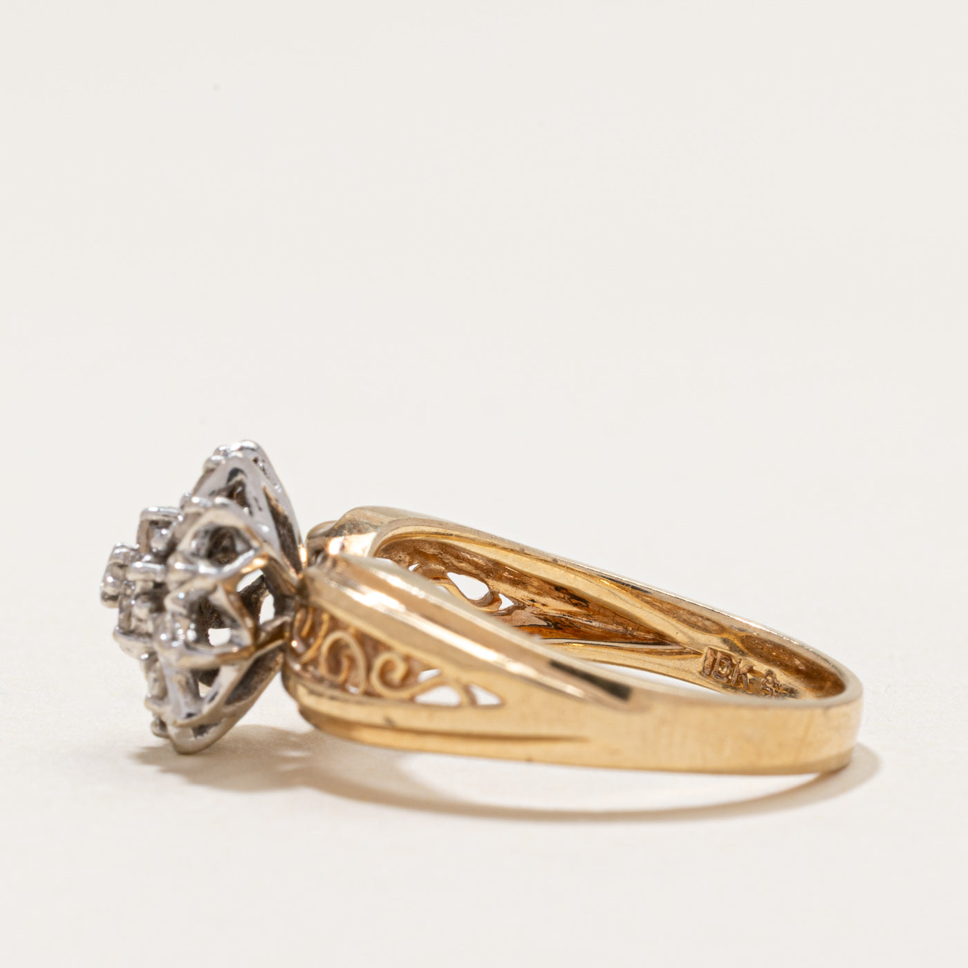 Diamond Cluster Scrollwork Ring | 0.29ctw | SZ 6