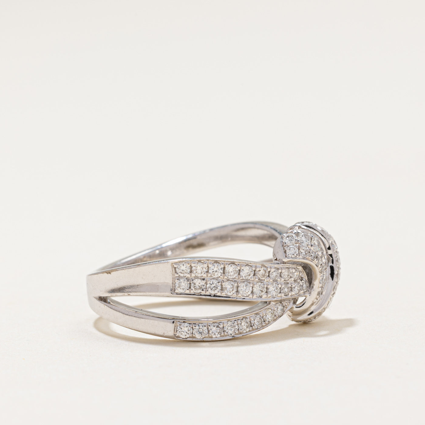 14k Diamond Cross Over Knot Ring | 0.75ctw | SZ 6.75