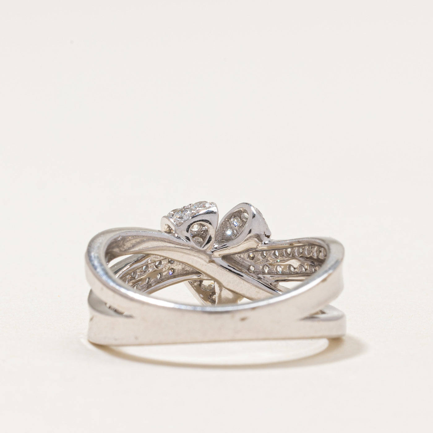 14k Diamond Cross Over Knot Ring | 0.75ctw | SZ 6.75