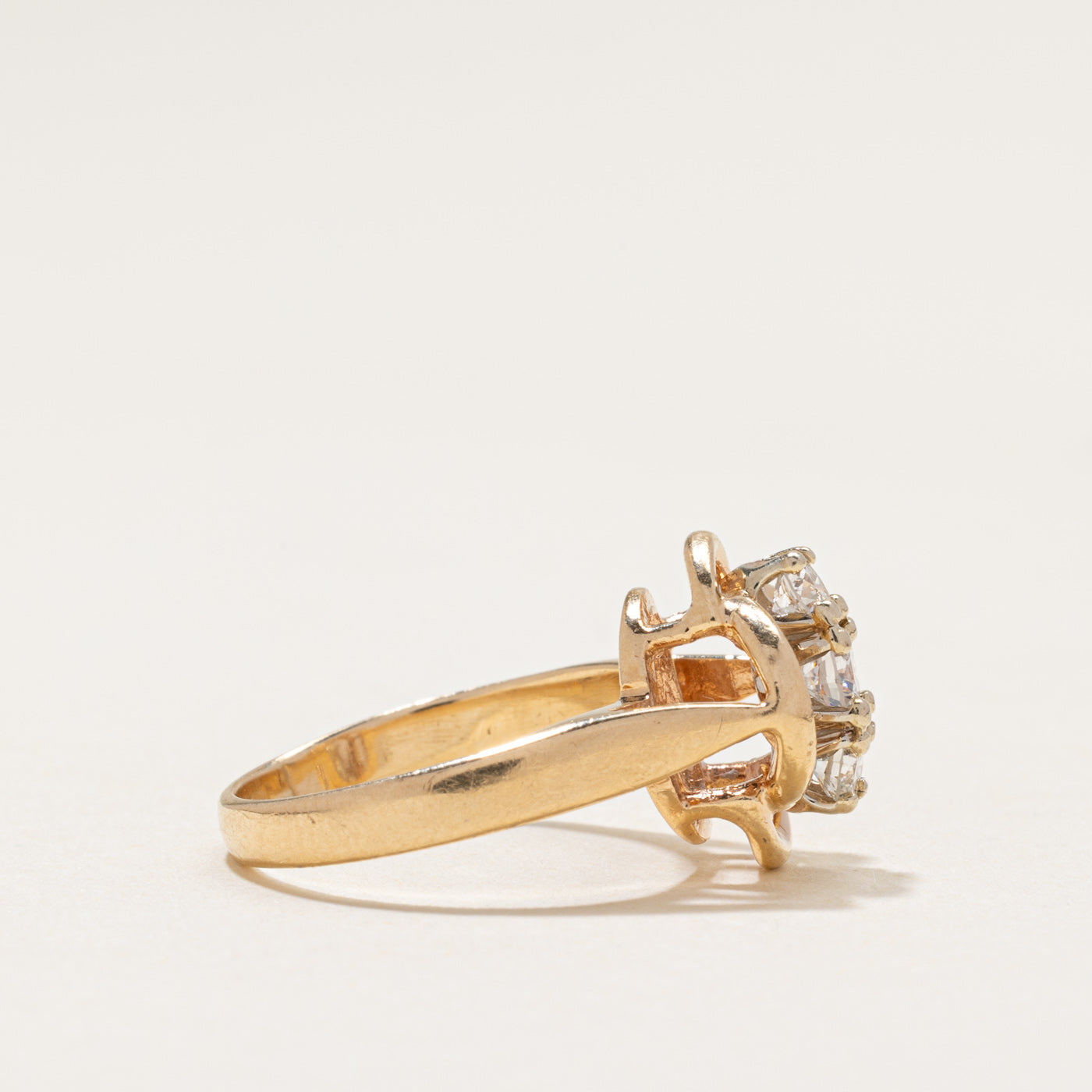 Three Stone Diamond Column Ring | 0.31ctw | SZ 4