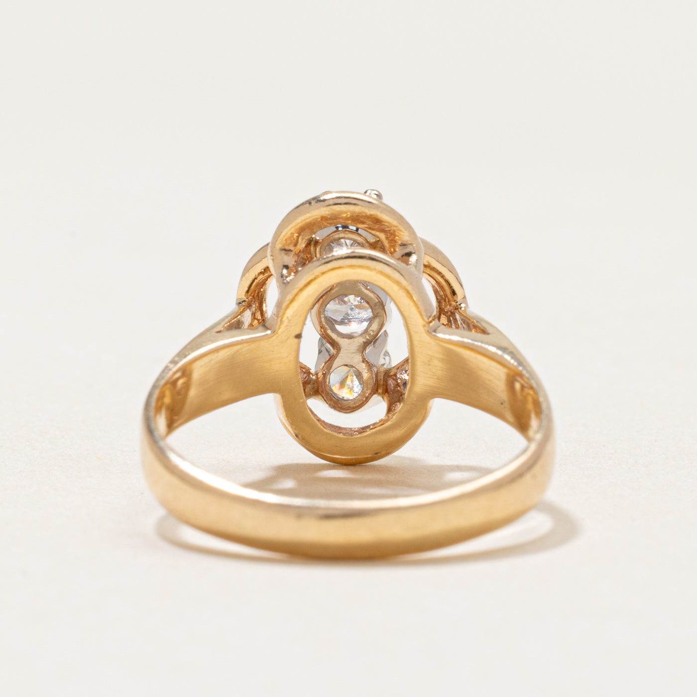 Three Stone Diamond Column Ring | 0.31ctw | SZ 4