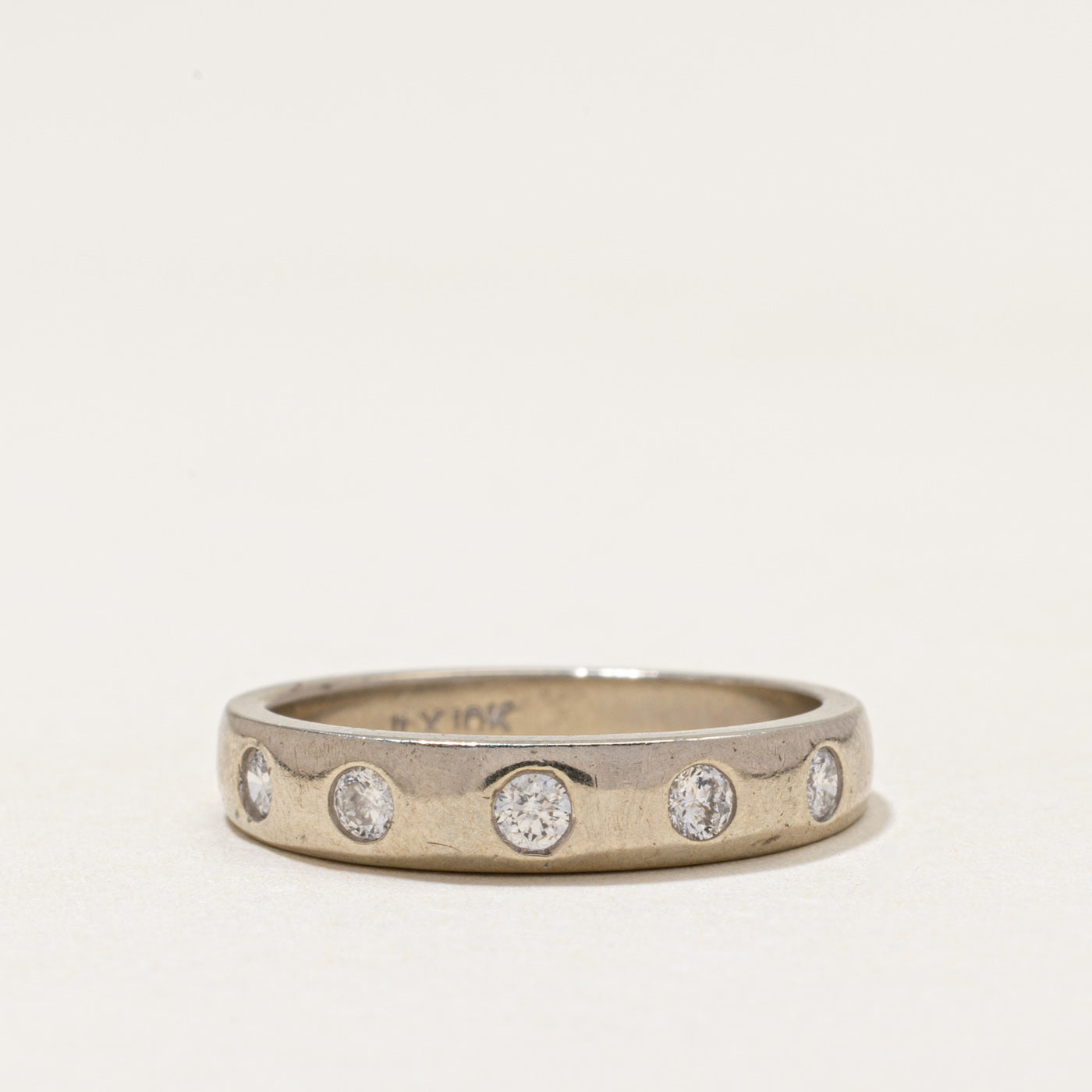 Five Stone Flush Set Diamond Band | 0.16ctw | SZ 6