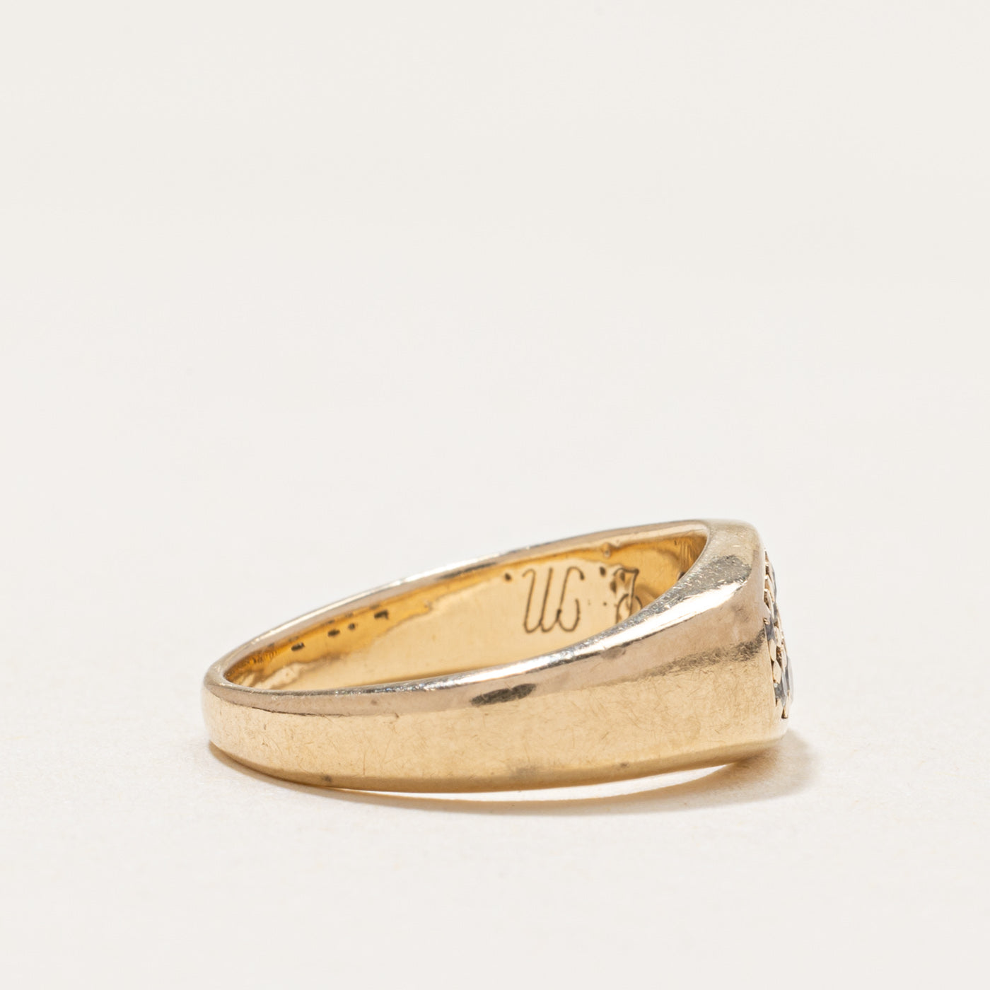 Bague conique en or 10 carats sertie de diamants | 0,20 ct au total | Taille 3