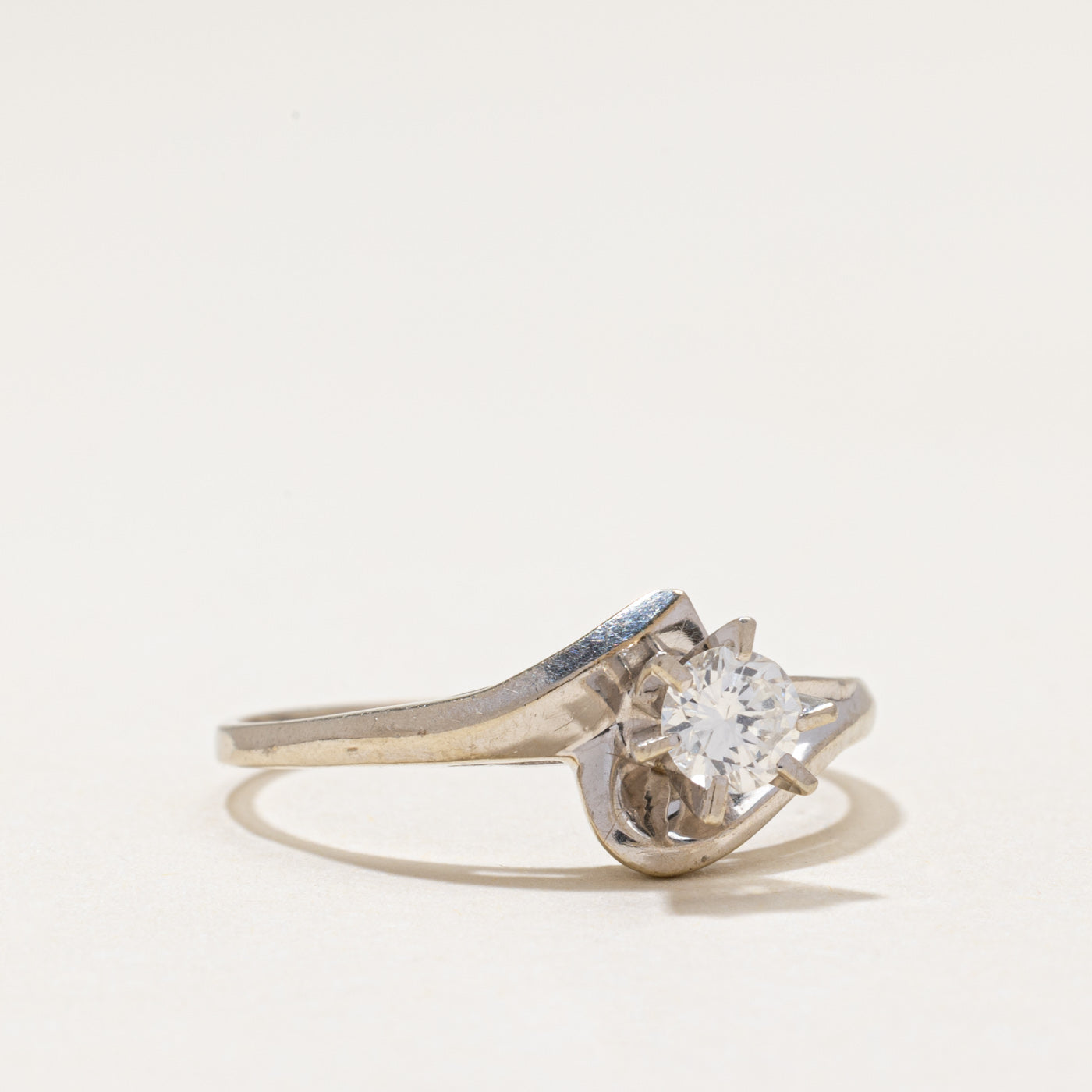 Solitaire Diamond Bypass Ring | 0.35ct | SZ 9.5