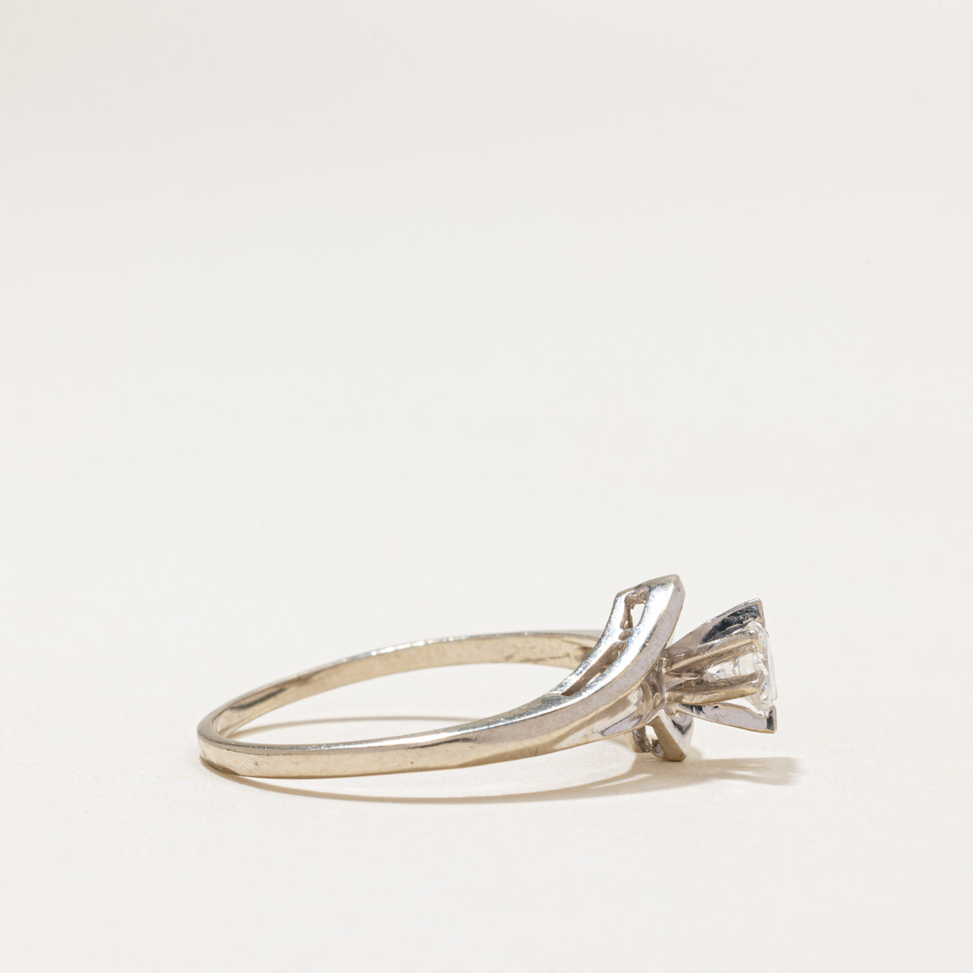 Solitaire Diamond Bypass Ring | 0.35ct | SZ 9.5