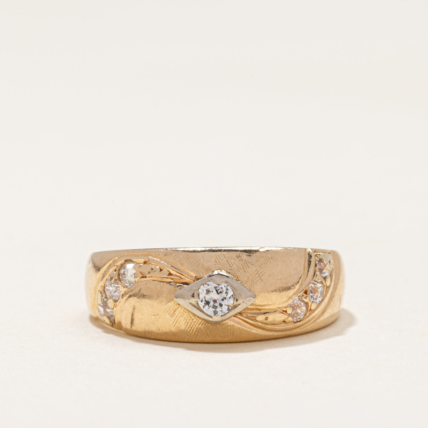 'Birks' Diamond Engraved Ring | 0.25ctw | SZ 7.75