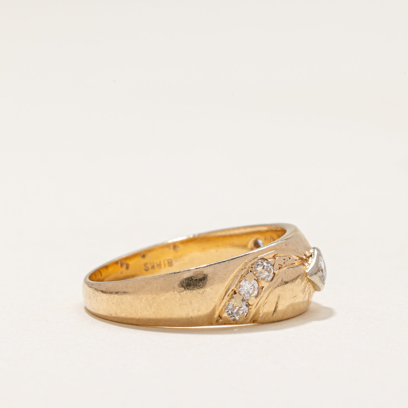 'Birks' Diamond Engraved Ring | 0.25ctw | SZ 7.75
