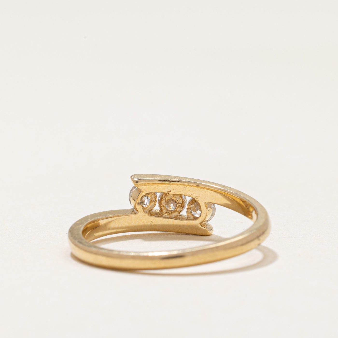 Three Stone Diamond Bypass Ring | 0.33ctw | SZ 6.5