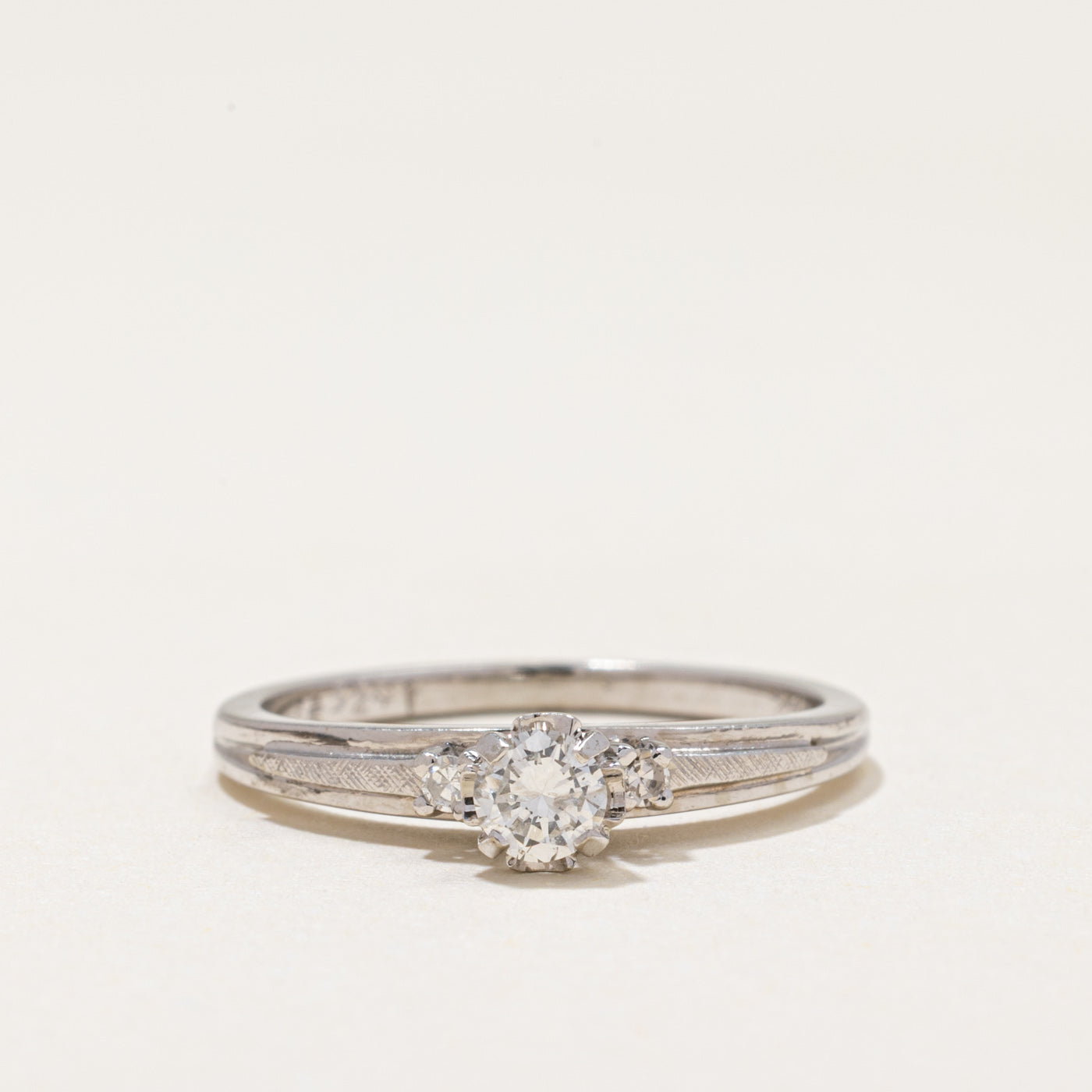 18k Diamond Textured Ring | 0.24ctw | SZ 6.25