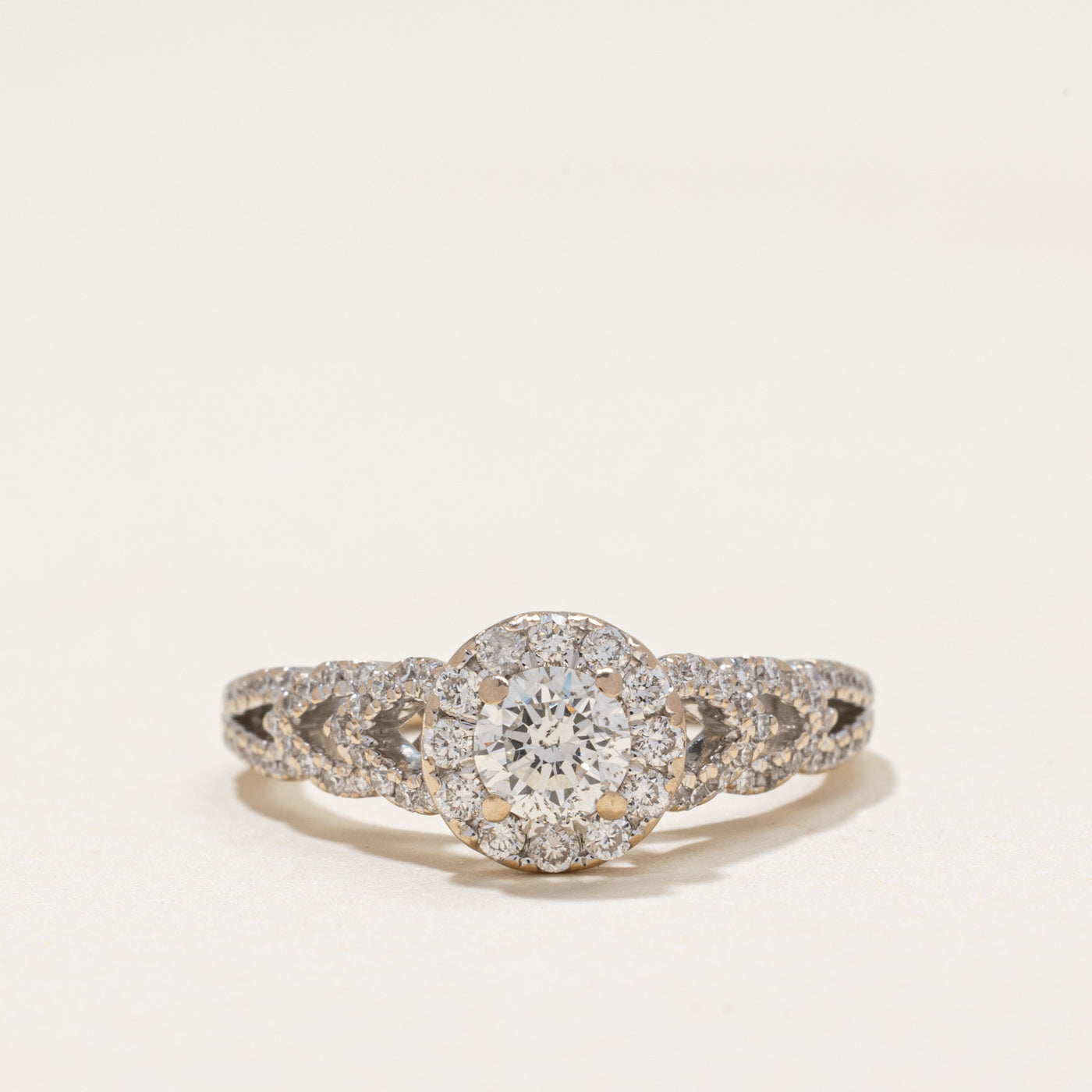 Diamond Halo Ornate Ring | 0.95ctw | SZ 5.75
