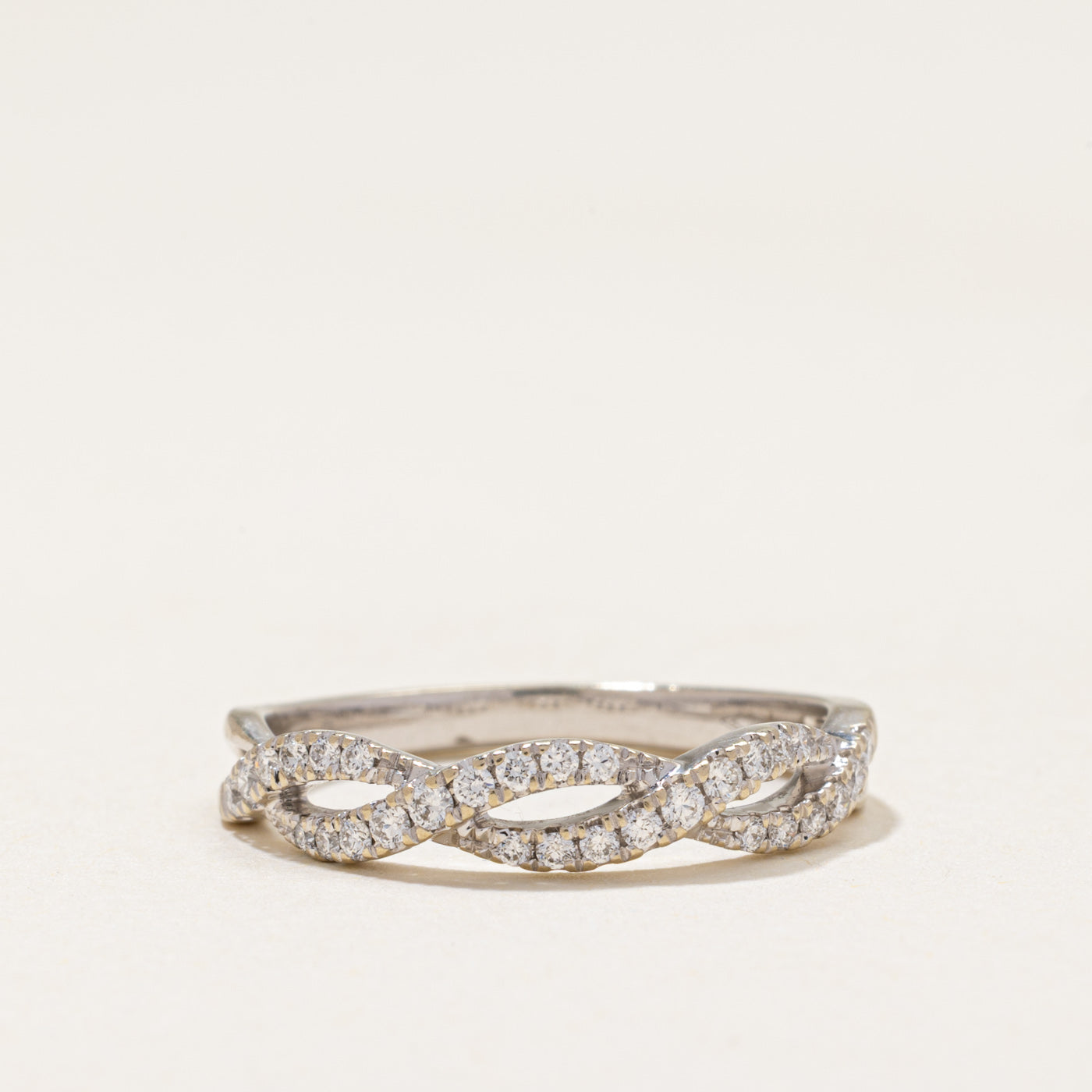 14k Diamond Cross Over Ring | 0.30ctw | SZ 7