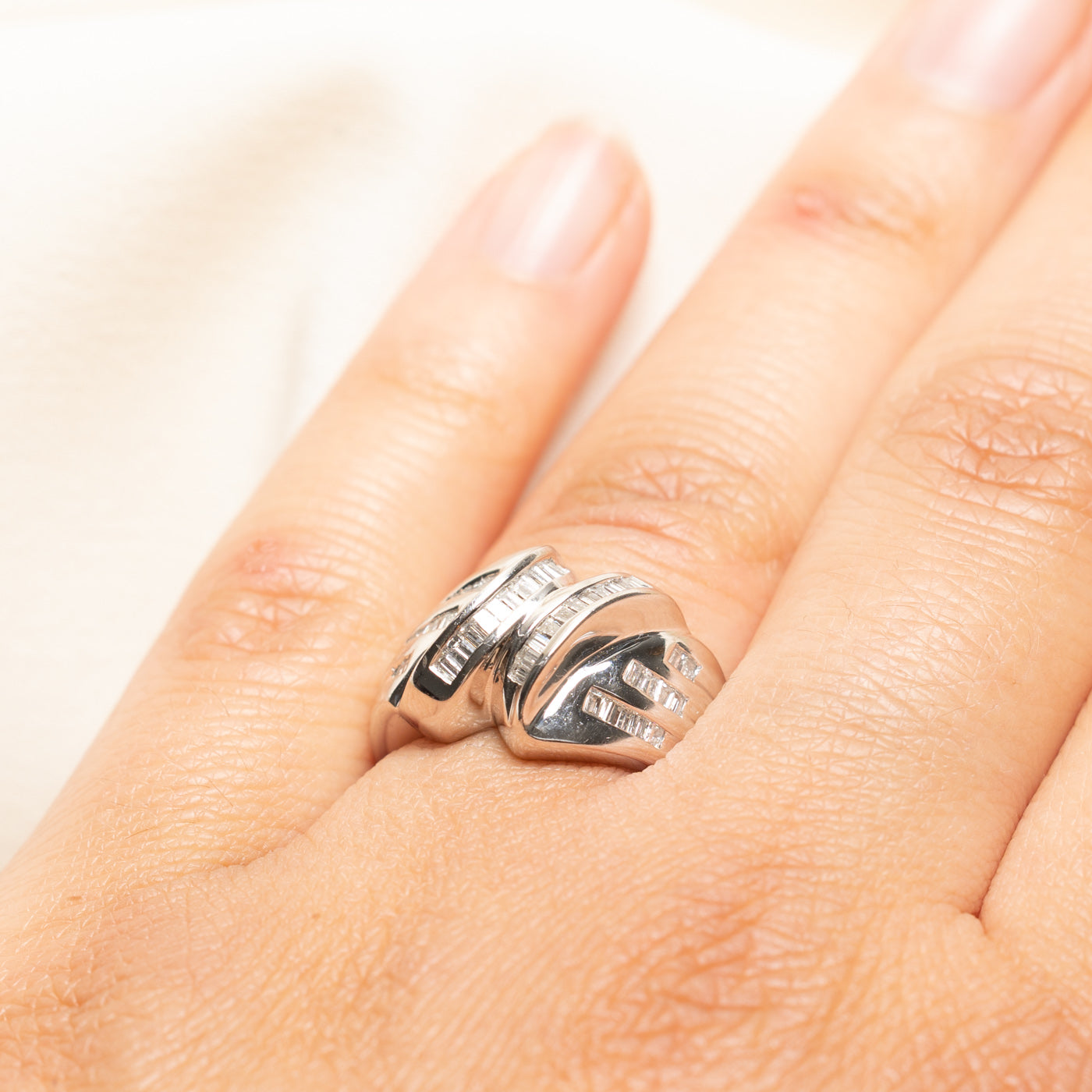 14k Channel Set Baguette Cut Diamond Cocktail Ring | 0.40ctw | SZ 6.75