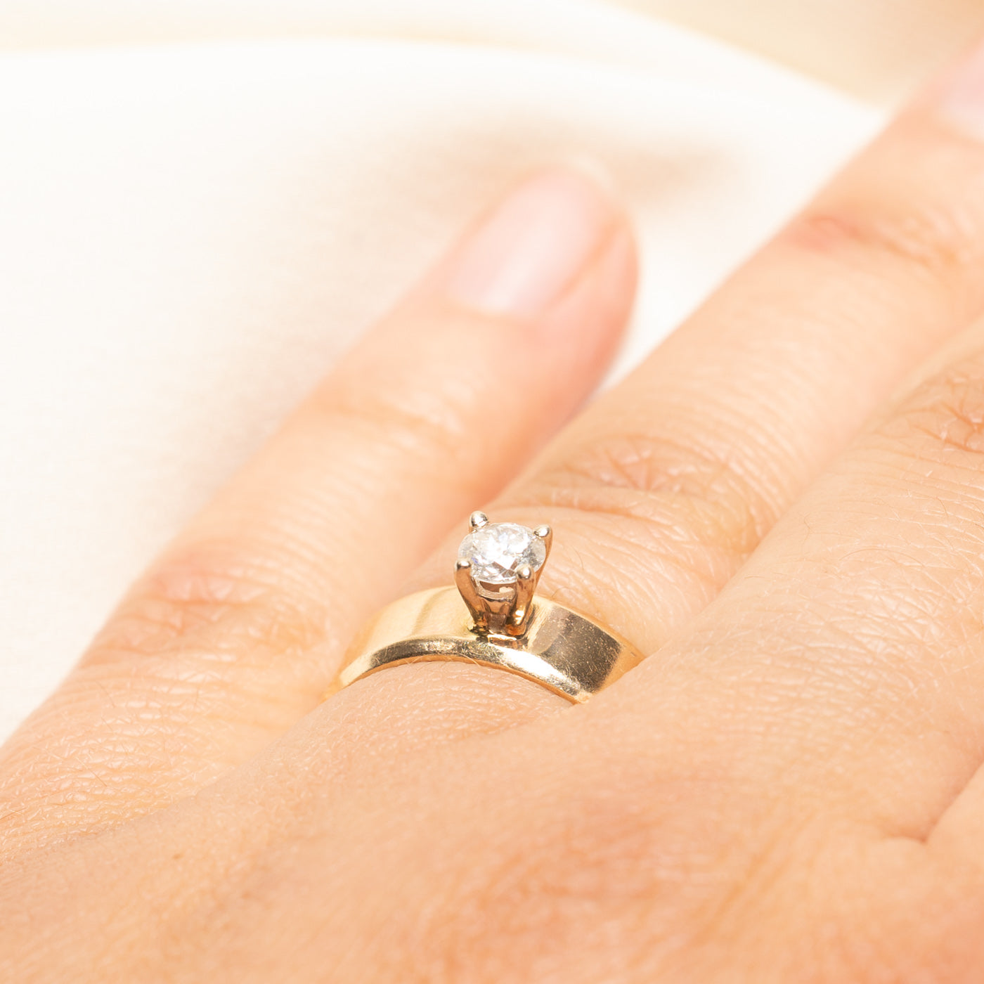 High Set Solitaire Diamond Ring | 0.33ct | SZ 7