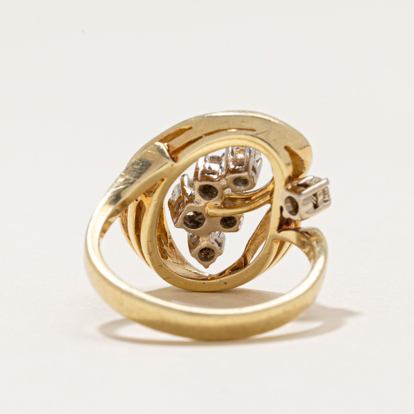 14k Diamond Open Swirl Cocktail Ring | 0.44ctw | SZ 6.25