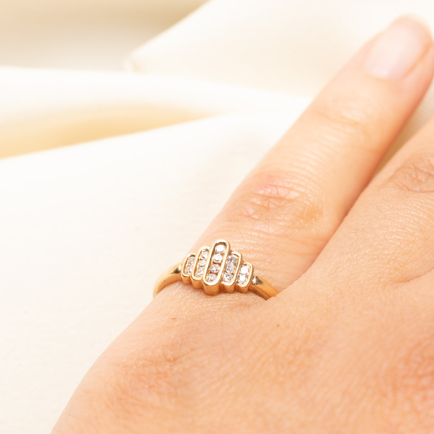 Diamond Tapered Multi Column Ring | 0.15ctw | SZ 6