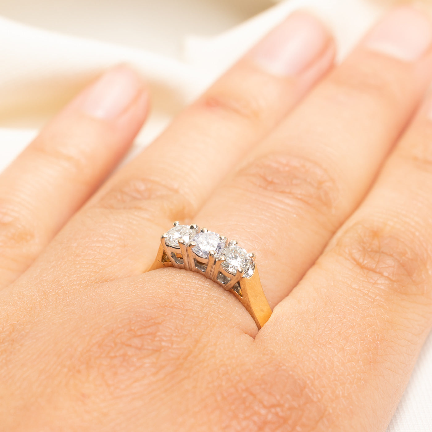 Three Stone Diamond Ring | 0.96ctw | SZ 9.25