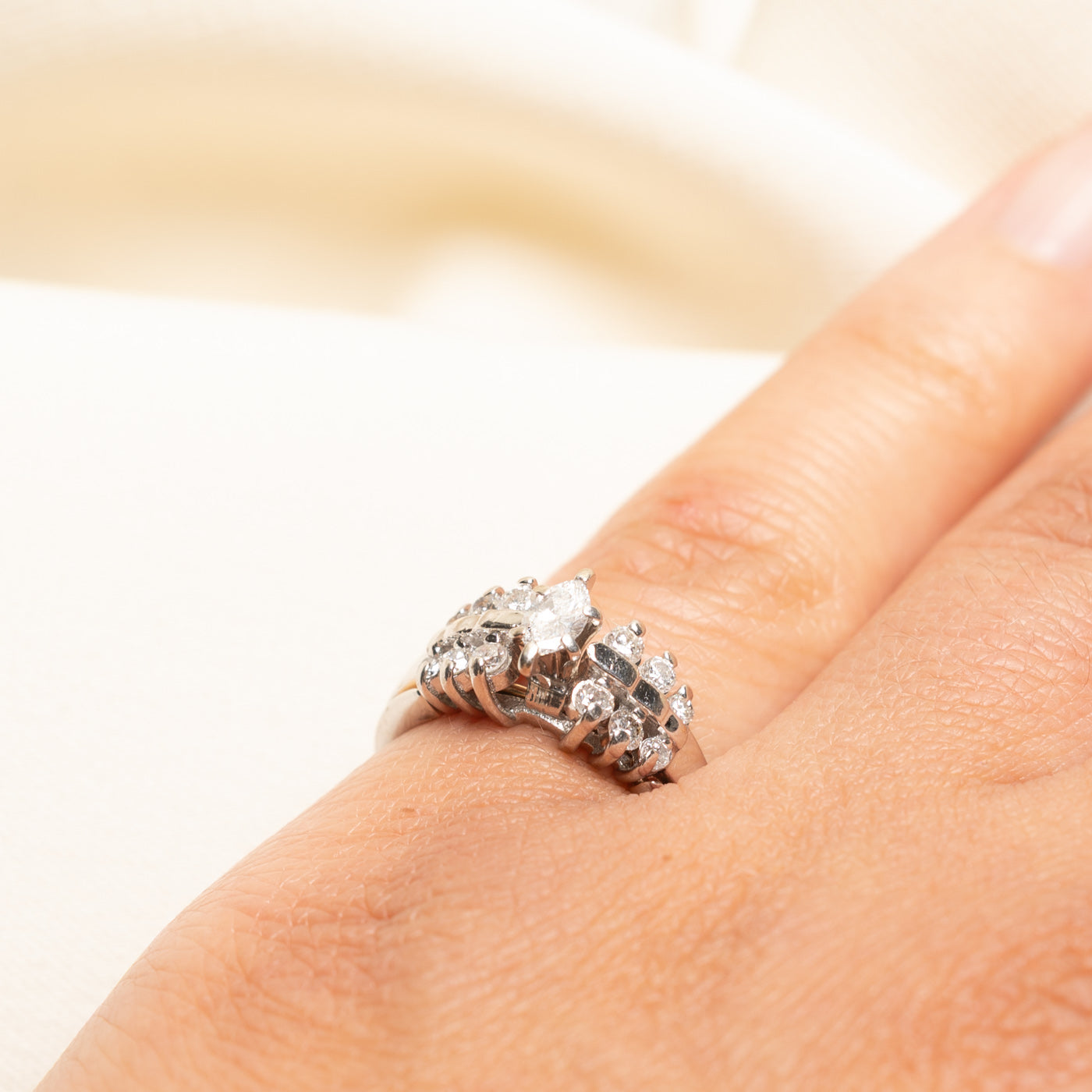 14k Marquise Cut Diamond Accented Ring | 0.52ctw | SZ 5