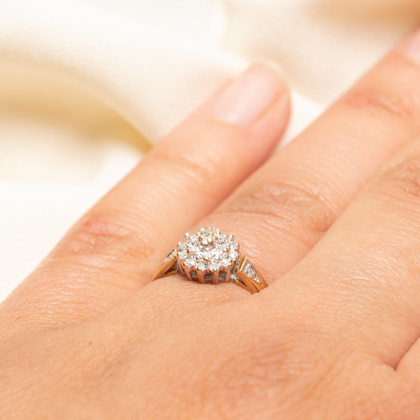 Diamond Petal Cluster Ring | 0.18ctw | SZ 6.25