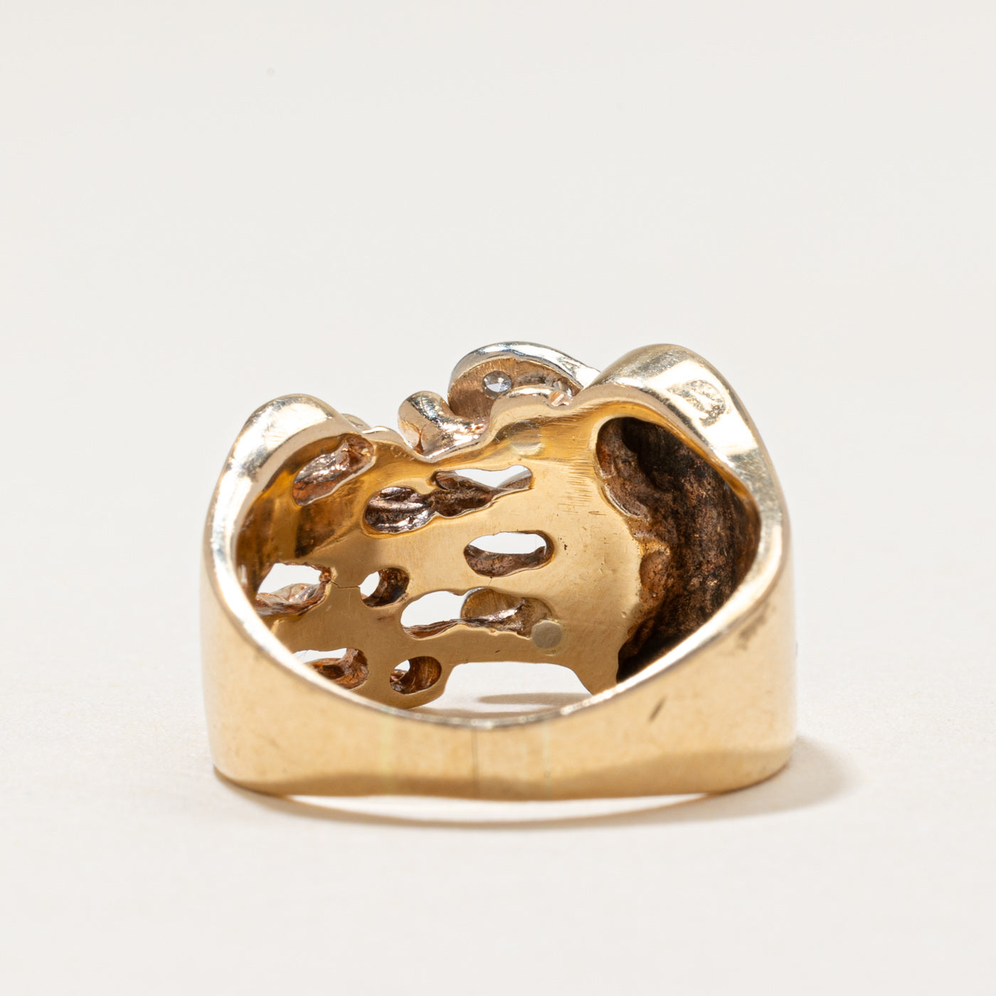 Diamond "E" Abstract Cocktail Ring | 0.22ctw | SZ 6.5