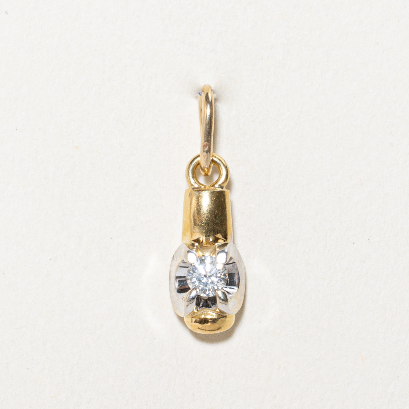 Two Tone Gold Diamond Pendant | 0.13ct