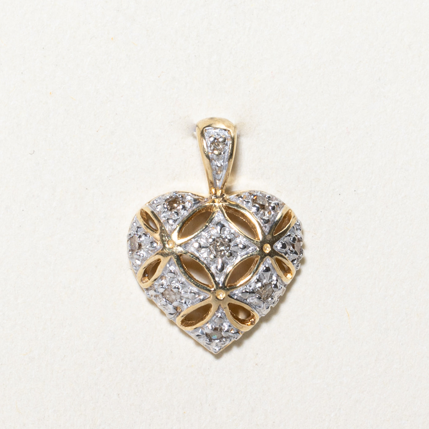 Diamond Puffed Heart Pendant | 0.08ctw