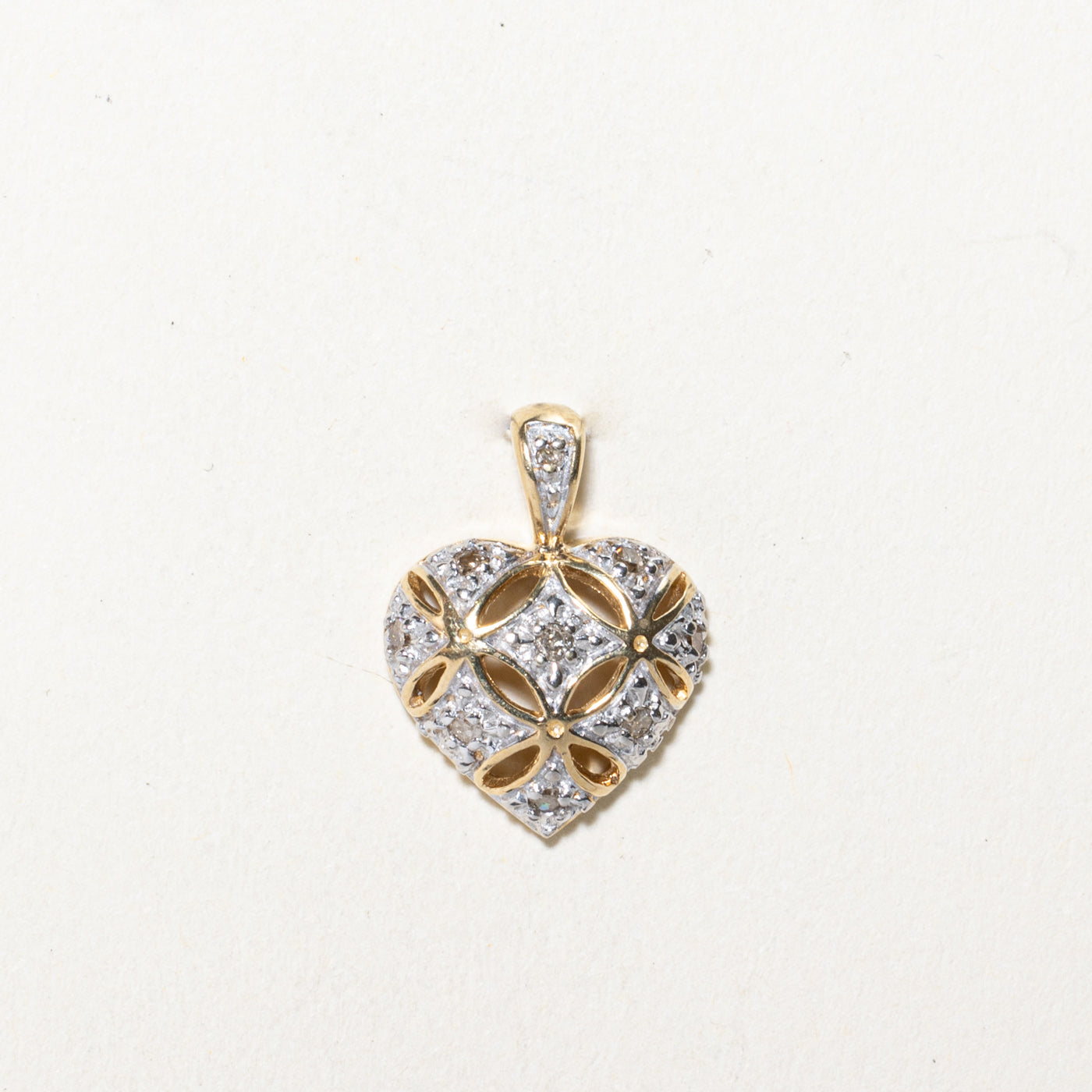 Diamond Puffed Heart Pendant | 0.08ctw