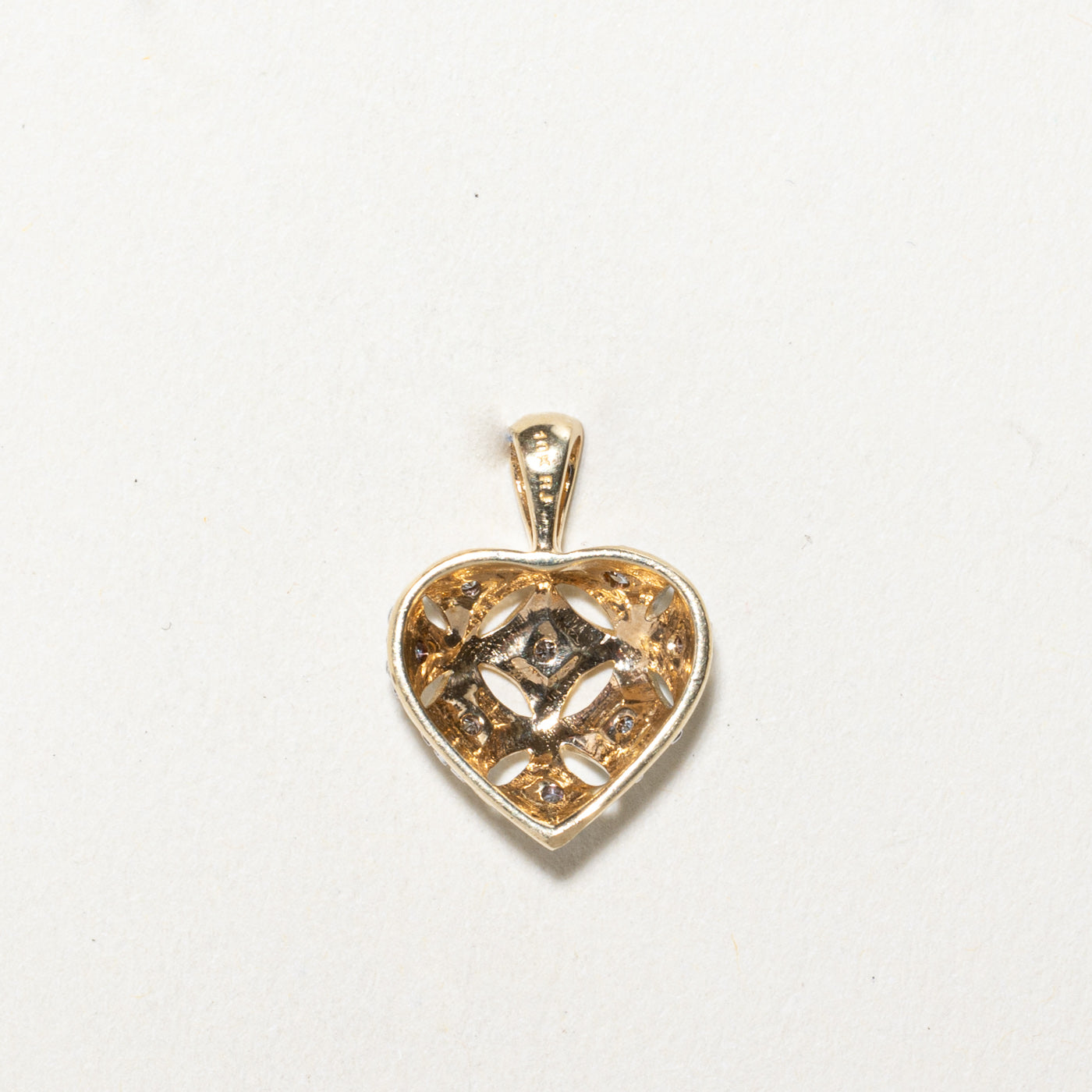 Diamond Puffed Heart Pendant | 0.08ctw