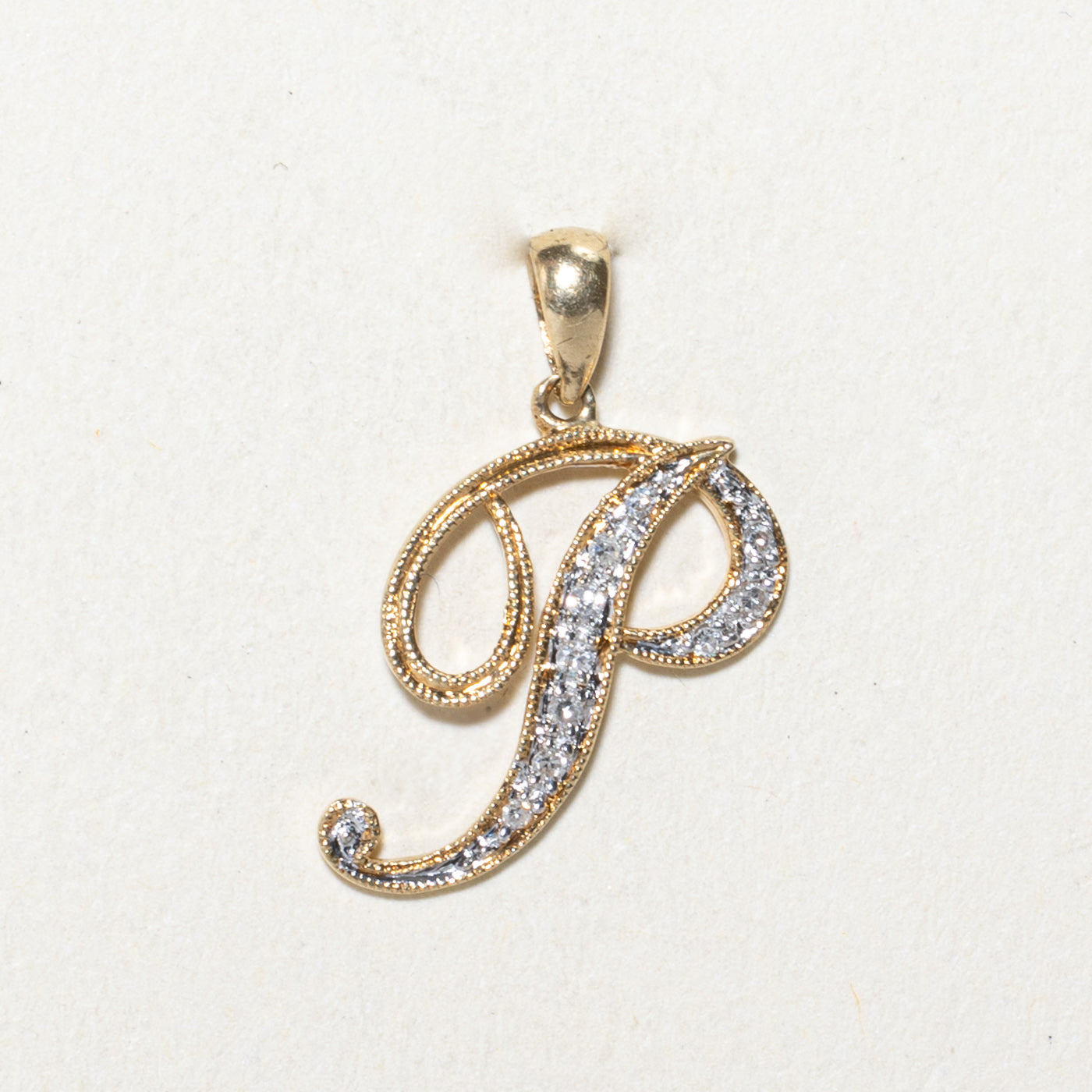 Diamond 'P' Initial Pendant | 0.05ctw